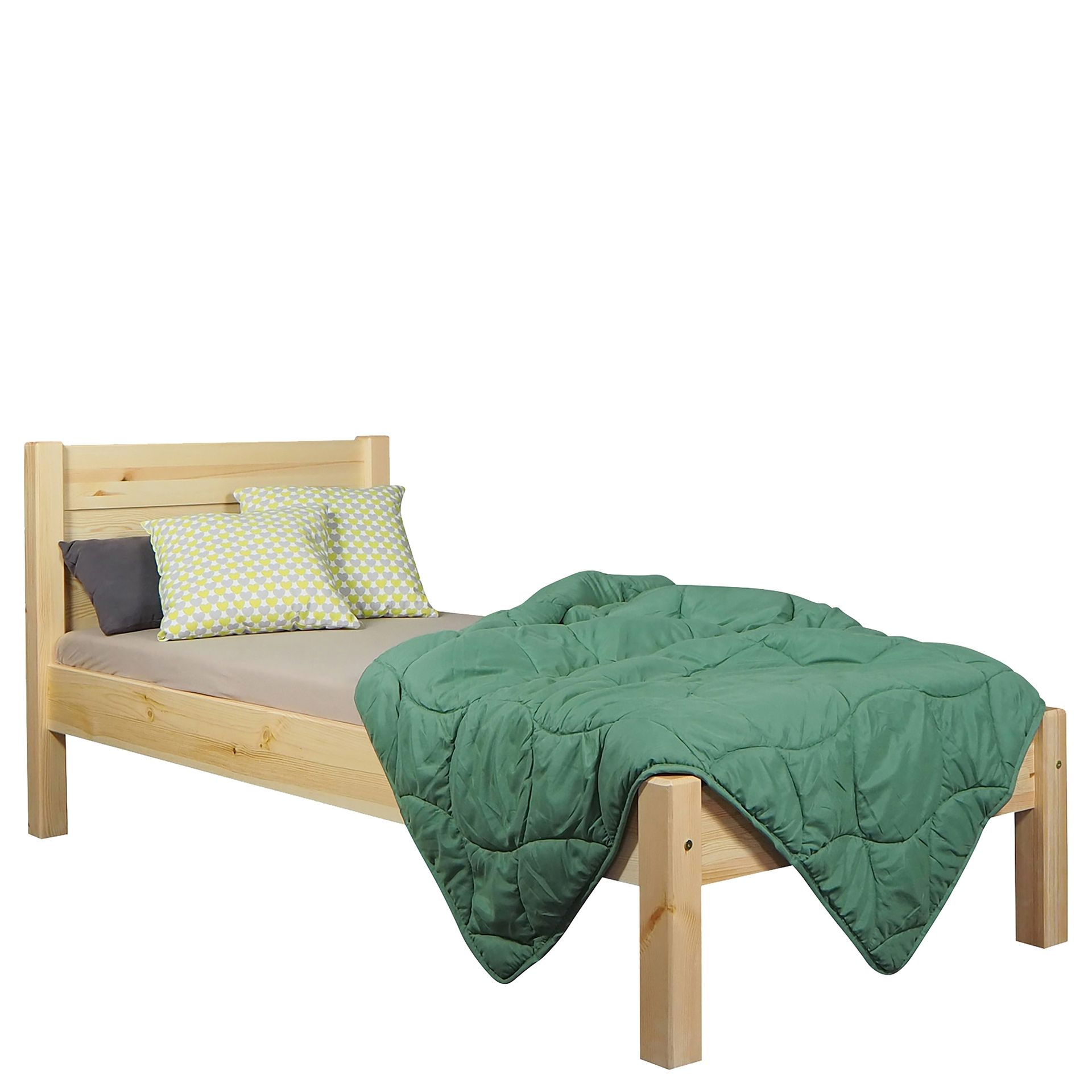 Łóżko Drewniane Sosnowe Classic 160 x 200 Tył Równy Meble Doktór Bejca Czarna
