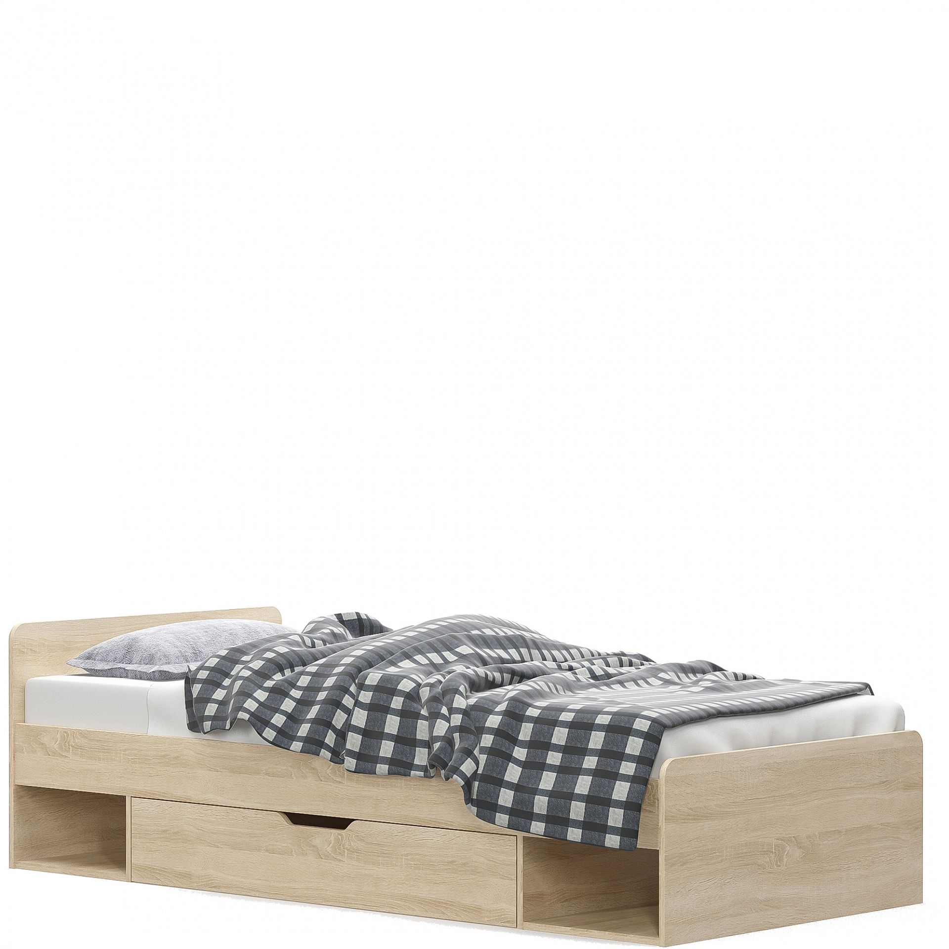 Łóżko 90 x 200 Tips Dąb Sonoma Mebel Bos
