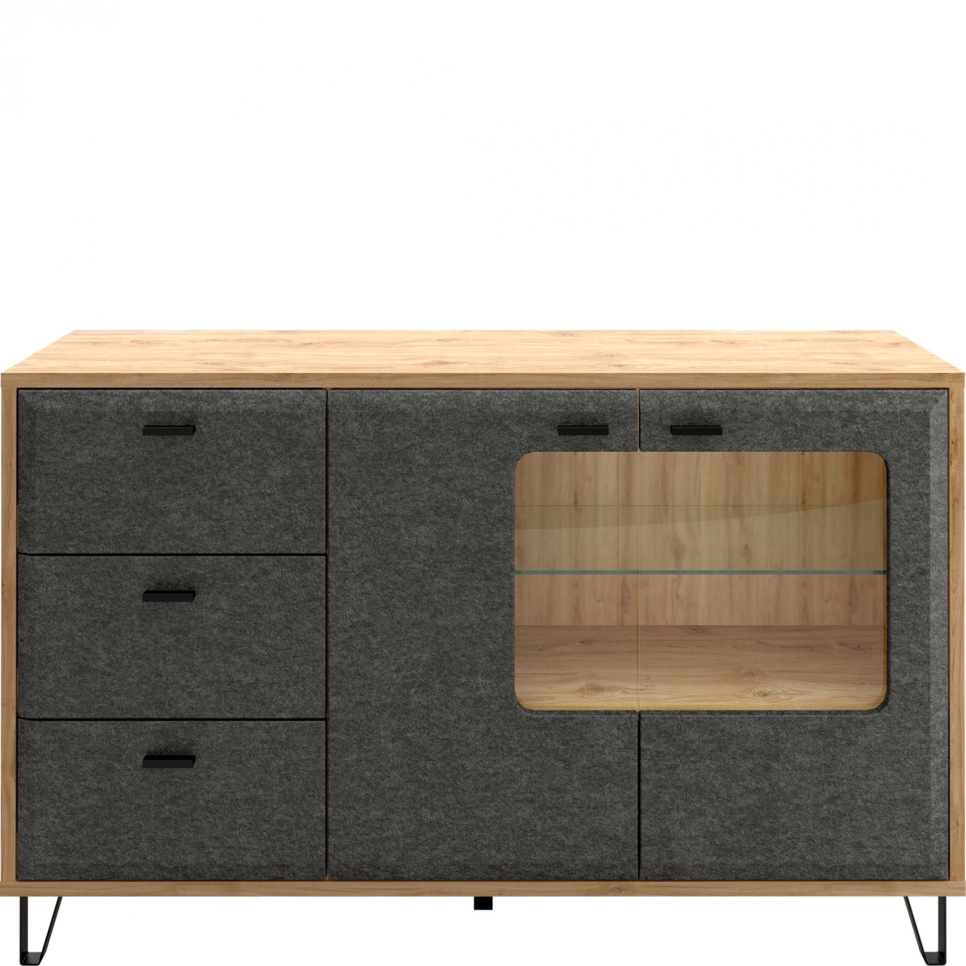 Komoda 2W3S Grace Mebel Bos Grafit, Dąb Navarra