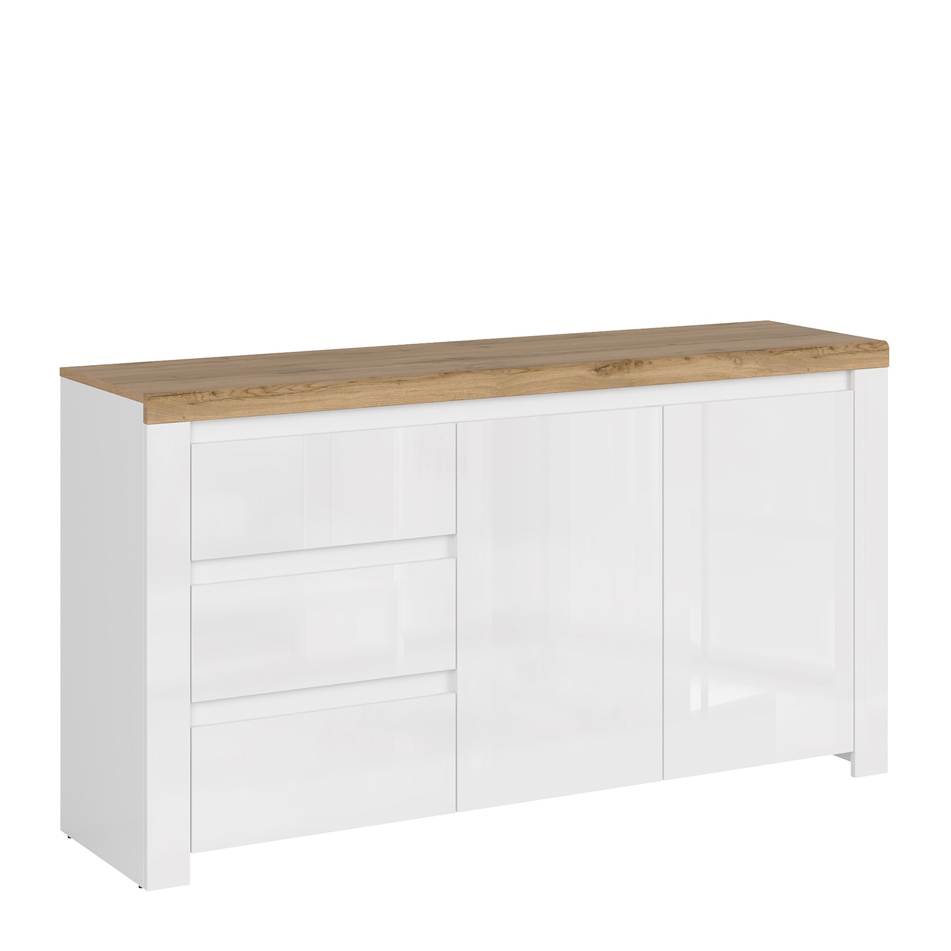 Komoda 2D3S Vigo Mebel Bos Biały, Dąb Wotan