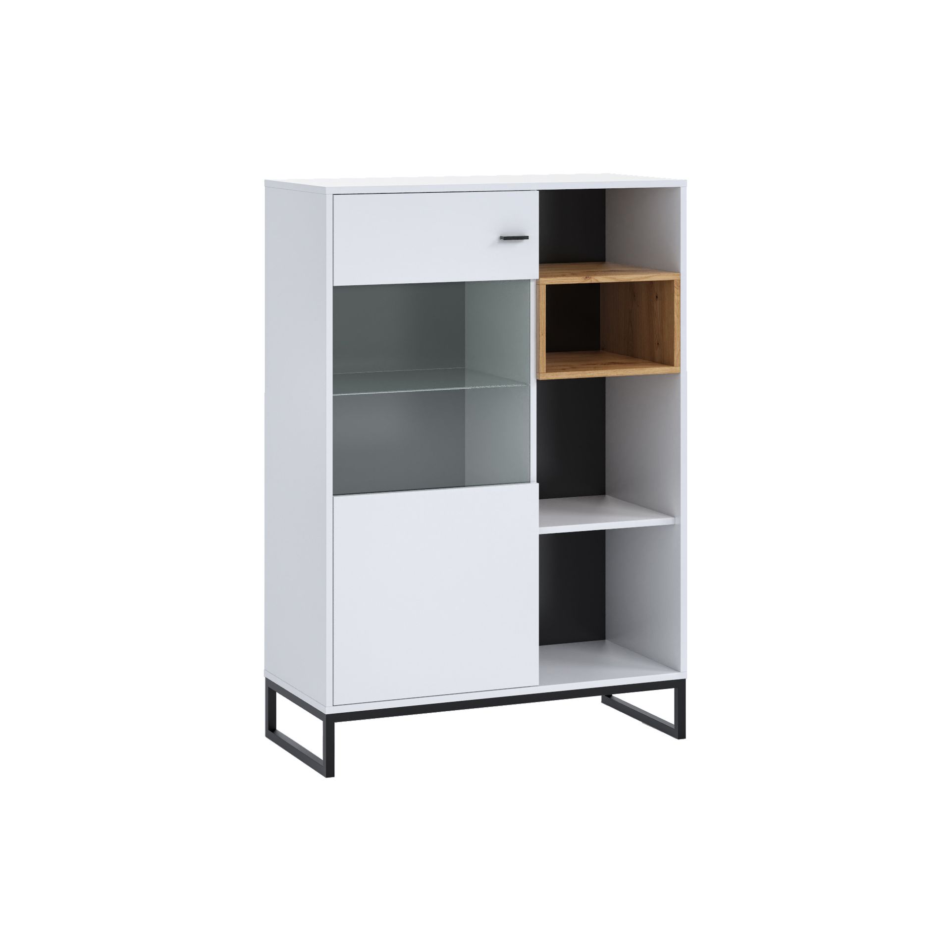 Kredens 90 OL-14 Olier GIB Meble Biały / Dąb Artisan