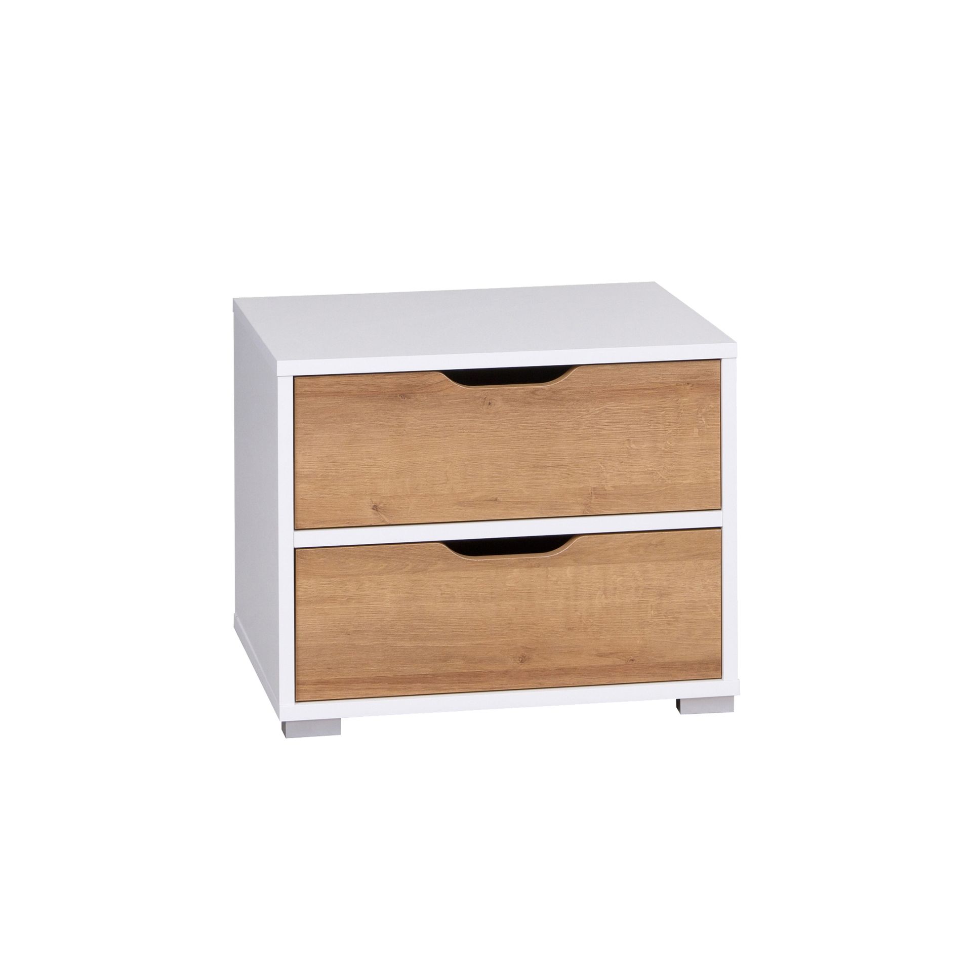 Szafka Nocna IW-11 Iwa GIB Meble Biały Mat, Dąb Złoty