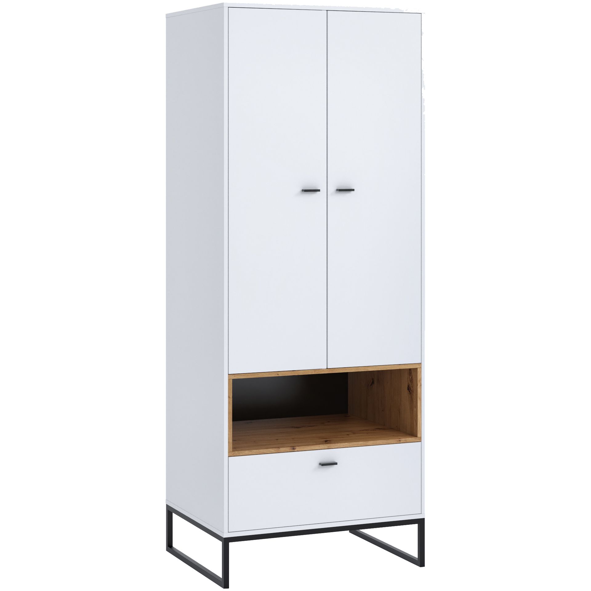 Szafa 2D OL-08 Olier GIB Meble Biały / Dąb Artisan