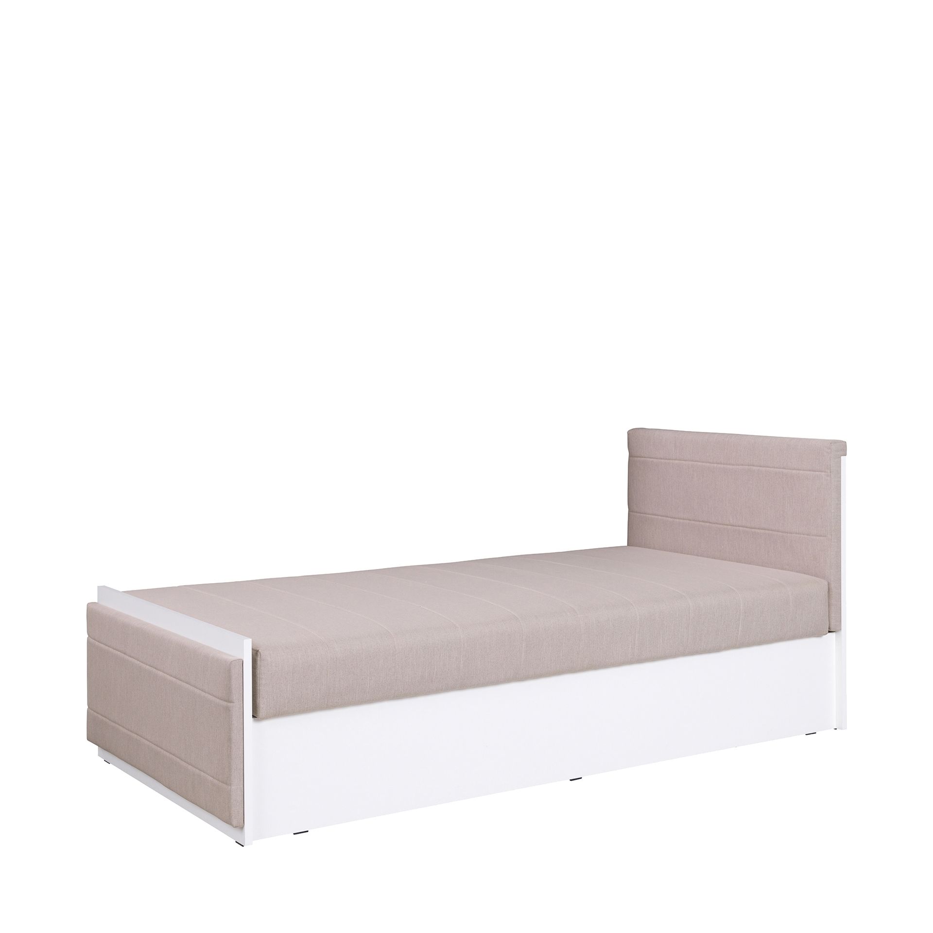 Łóżko 90 x 200 z Pojemnikiem IW-06 Iwa GIB Meble Biały Mat / Dąb Artisan / tk Avellino 101