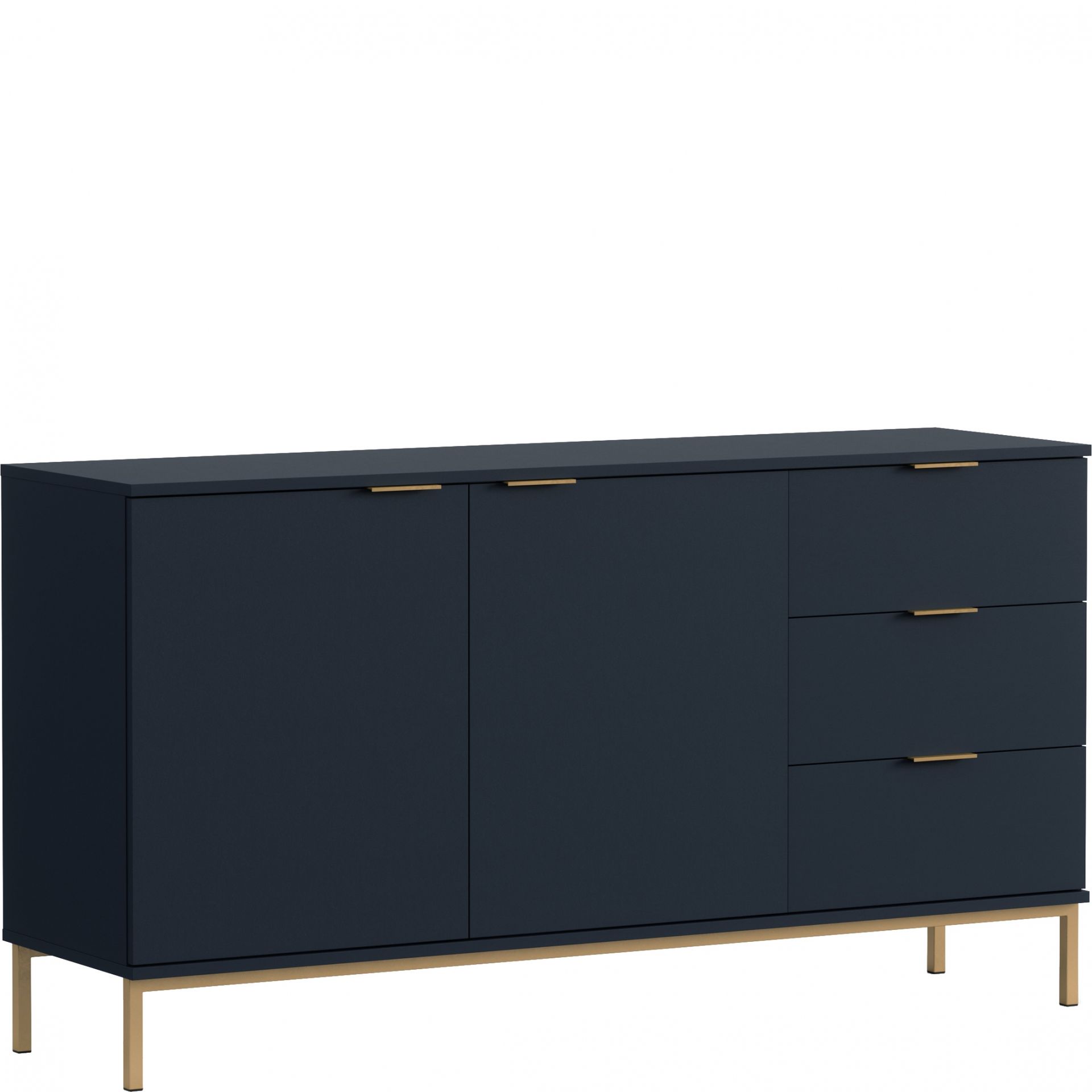 Komoda K2D3SZ PL-01 Pula GIB Meble Jesion Portland Czarny