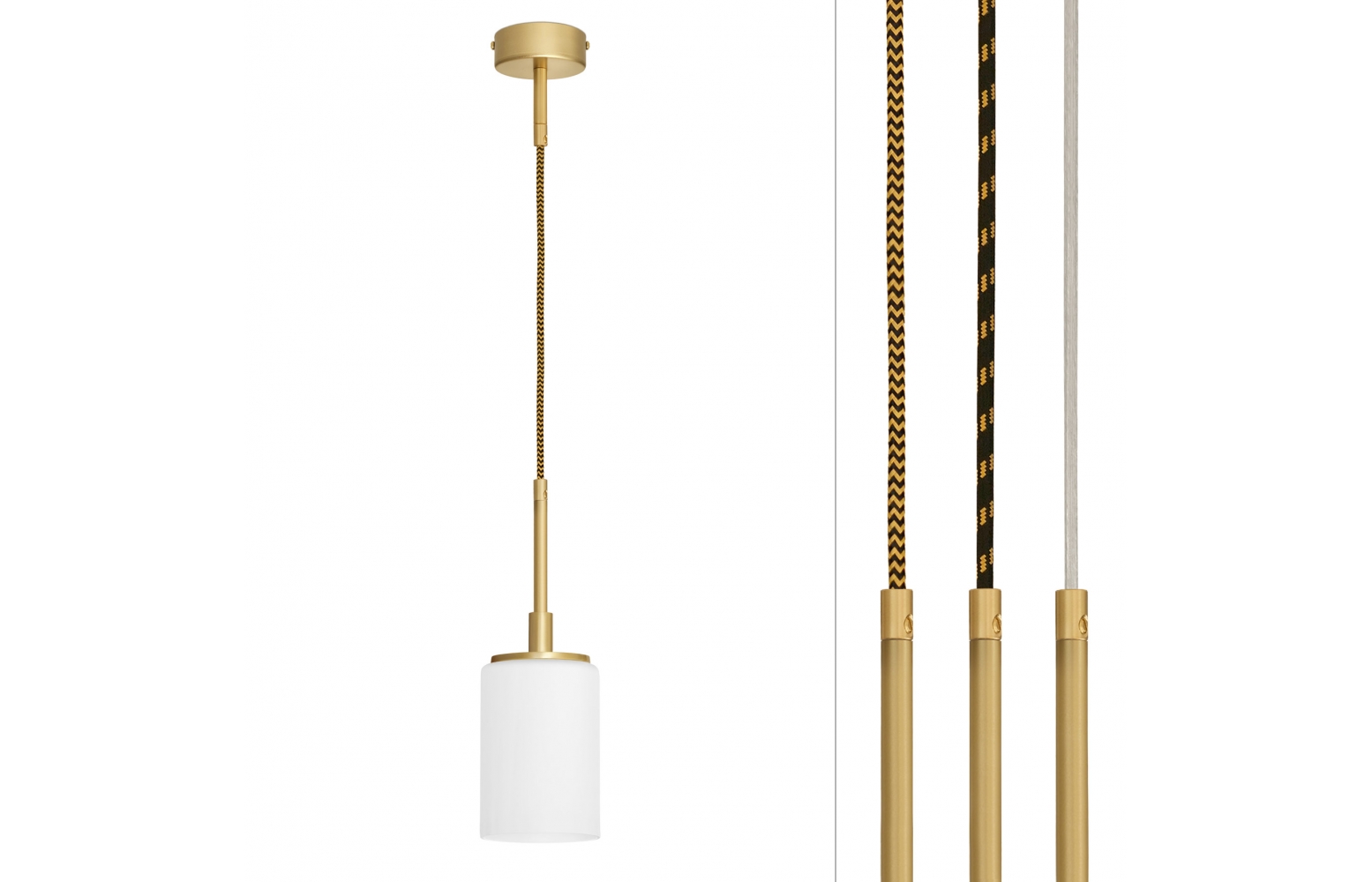 Złota lampa wisząca na przewodzie KR-S1G