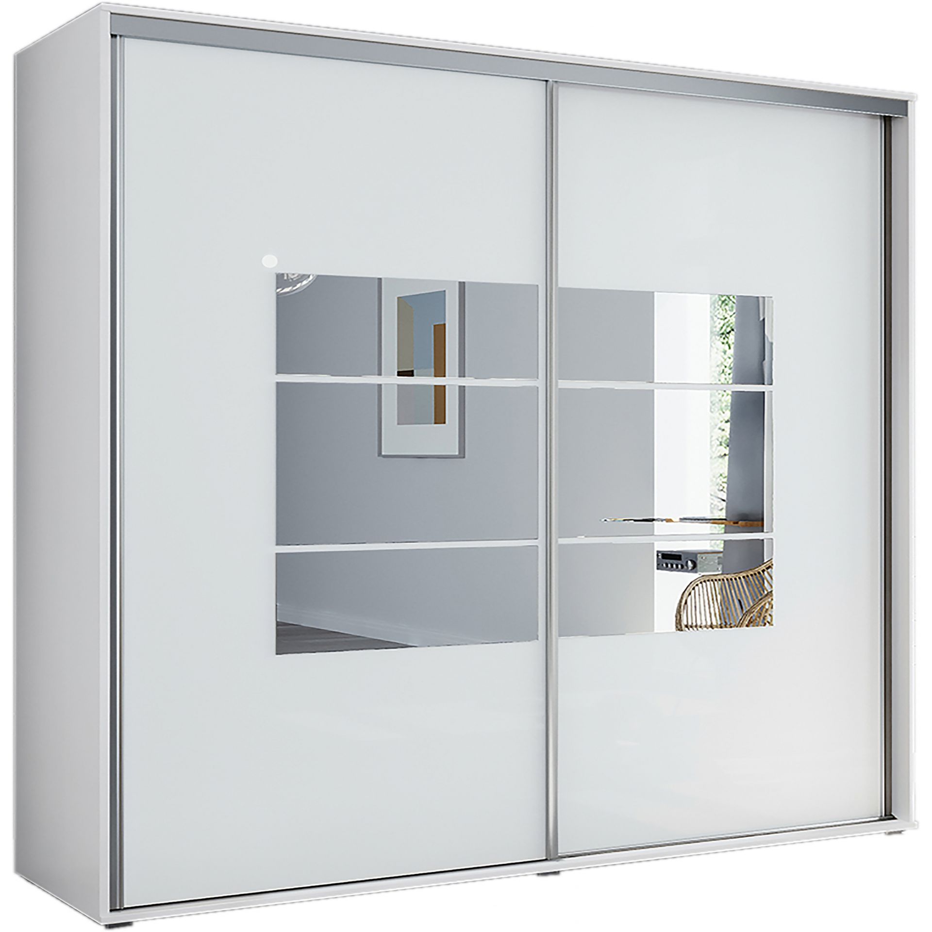 Szafa Przesuwna 230 A2 Skąpski Meble Craft Złoty, Biały, 215 cm