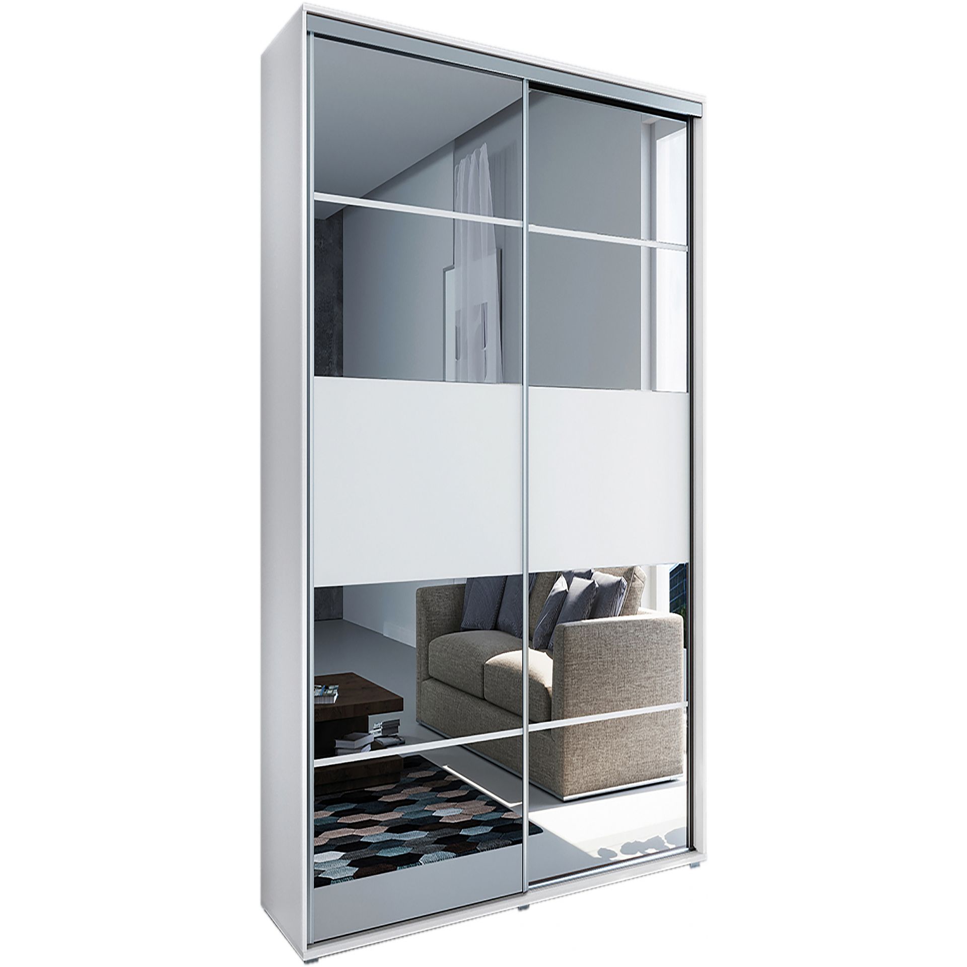 Szafa Przesuwna 100 z Lustrem A6 Skąpski Meble Craft Złoty, Czekolada, 215 cm