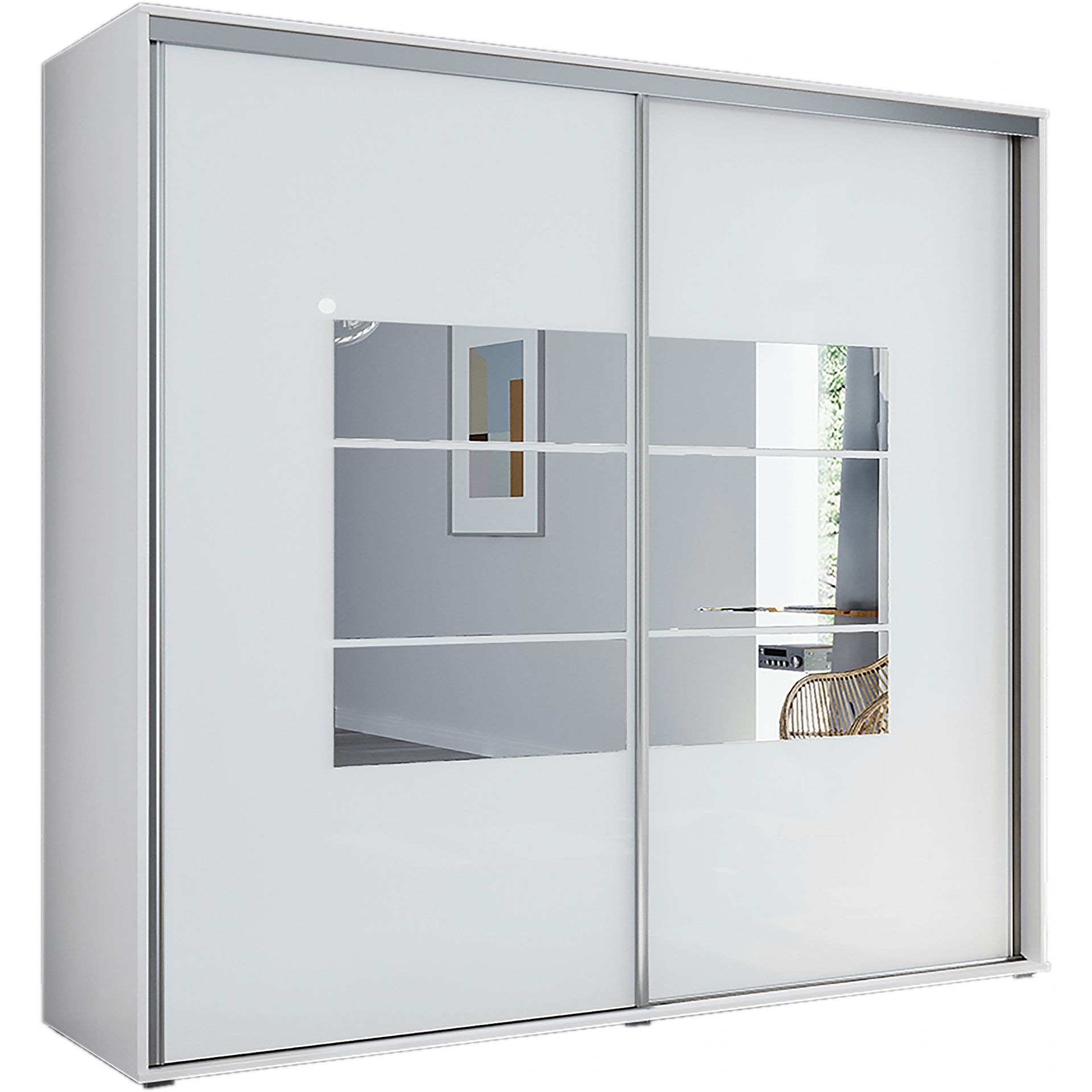 Szafa Przesuwna 200 A2 Skąpski Meble Craft Złoty, Biały, 245 cm