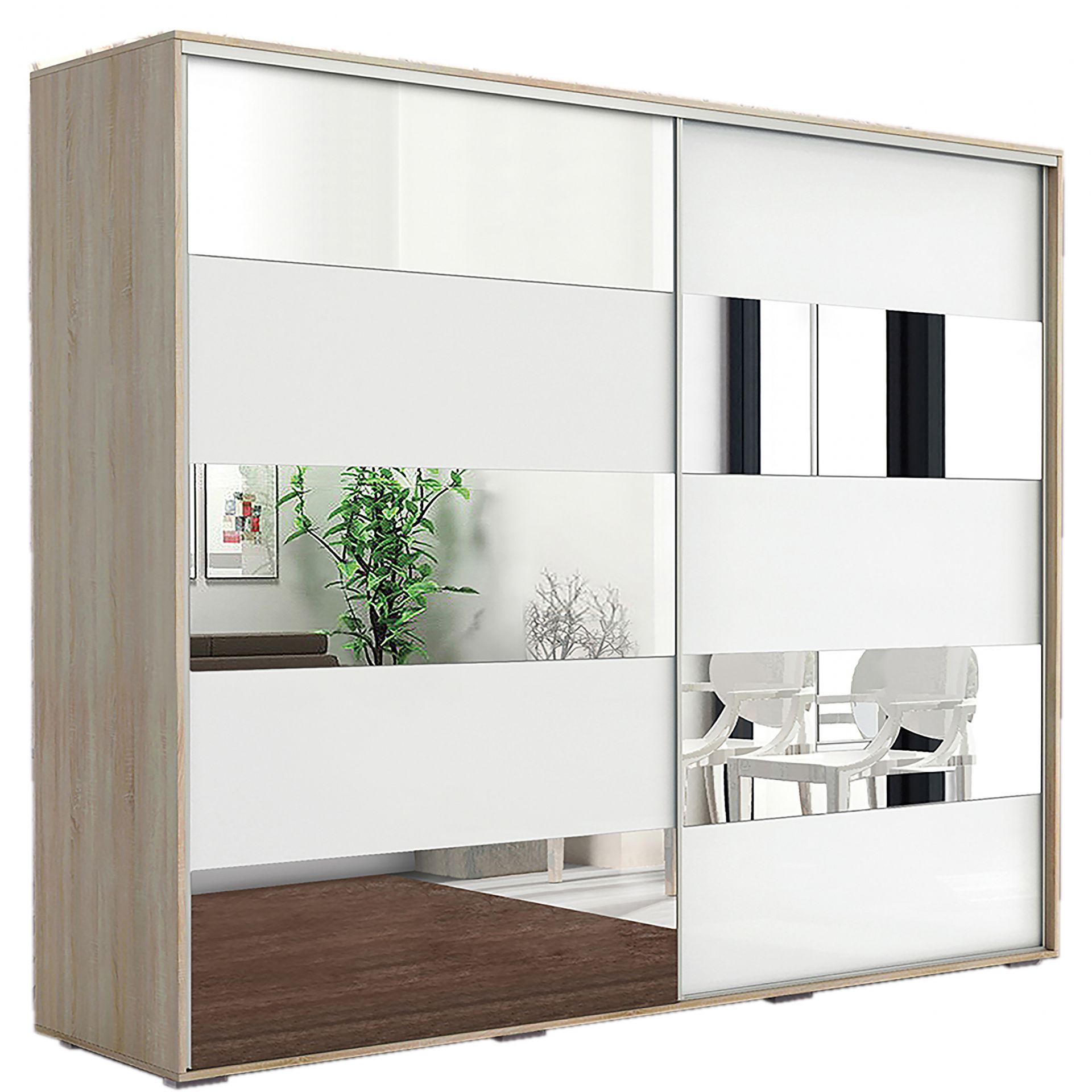 Szafa Przesuwna 230 A16 Skąpski Meble Craft Złoty, Czekolada, 245 cm