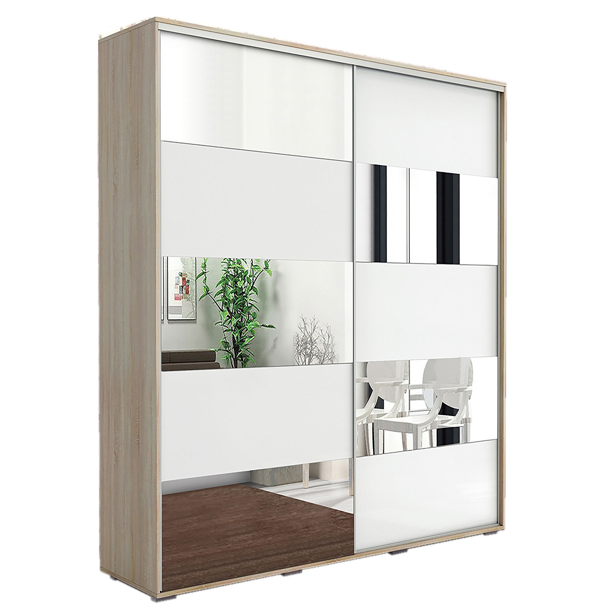 Szafa Przesuwna 150 A16 Skąpski Meble Sonoma, Grafit, 245 cm