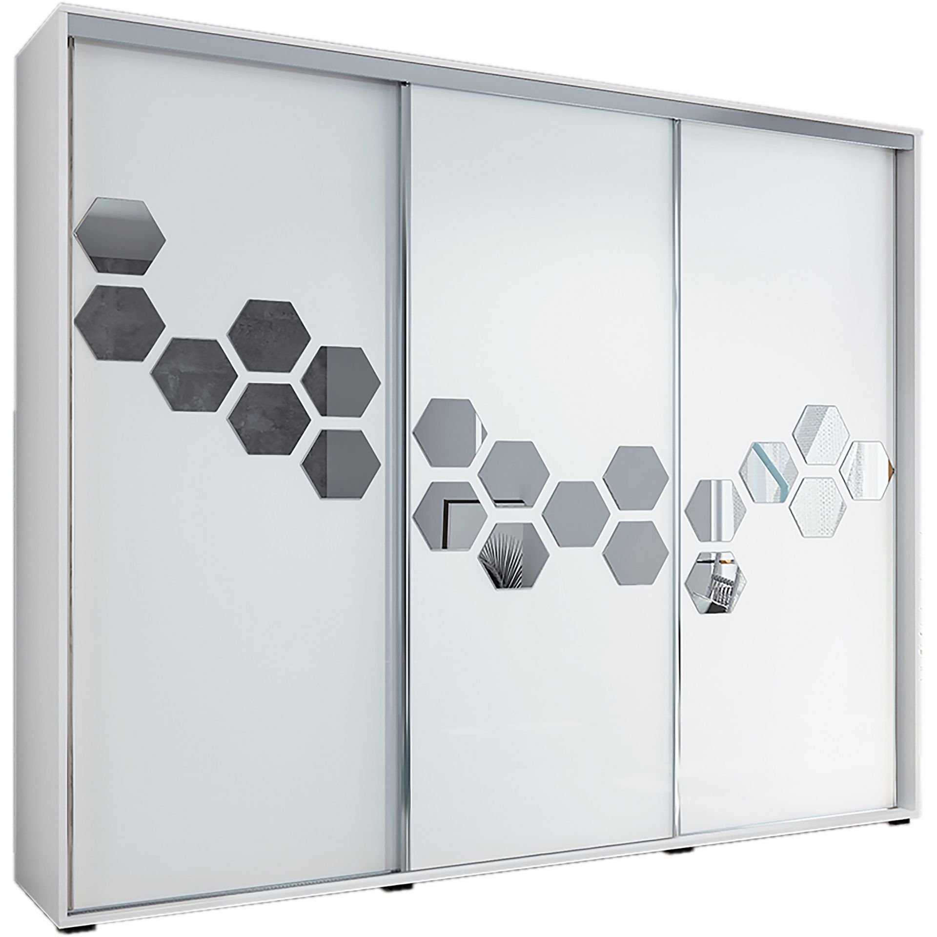 Szafa Przesuwna 250 A23 Skąpski Meble Craft Złoty, Biały