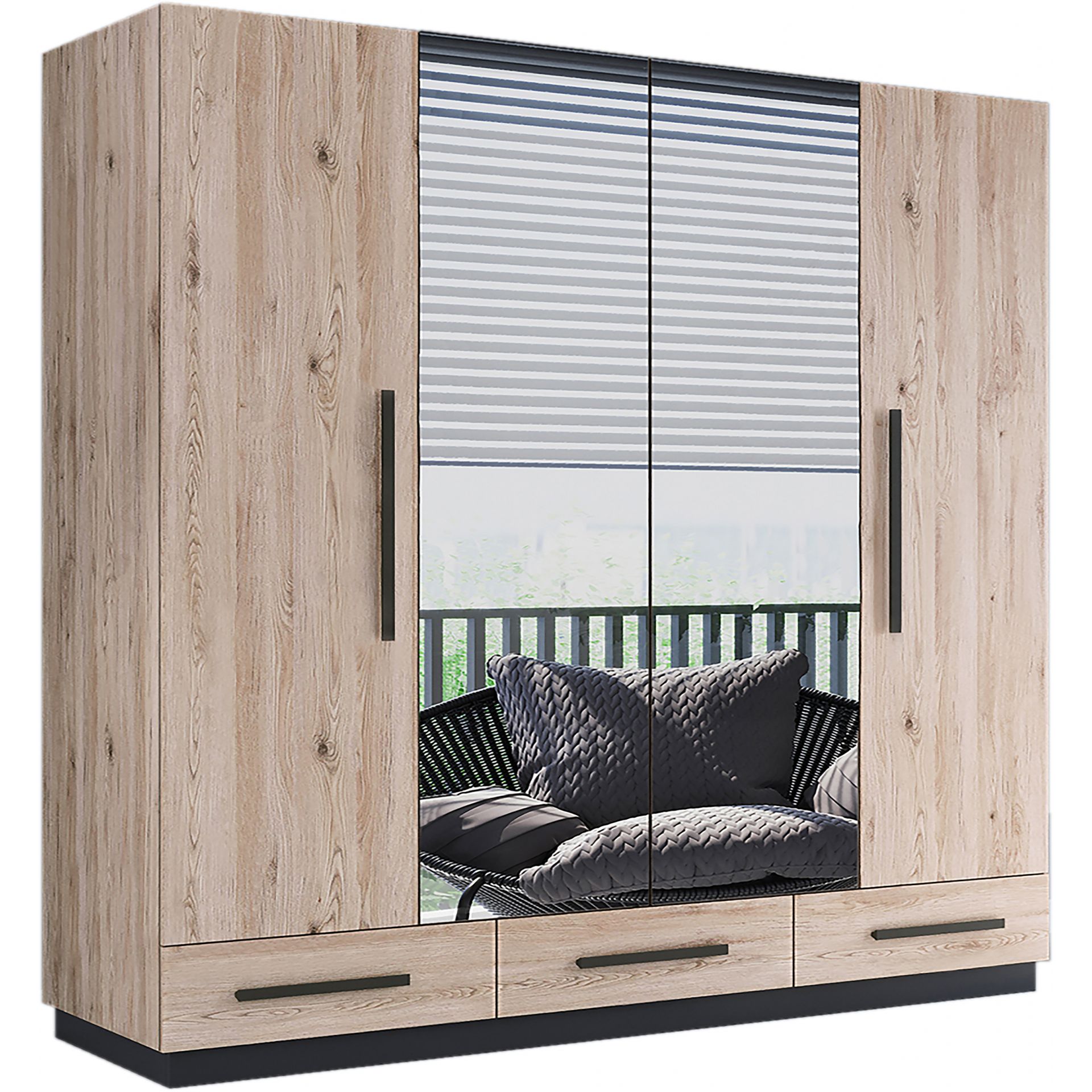 Szafa Przesuwna 203 z Lustrem C2A Skąpski Meble Biały Mat, Biały Mat