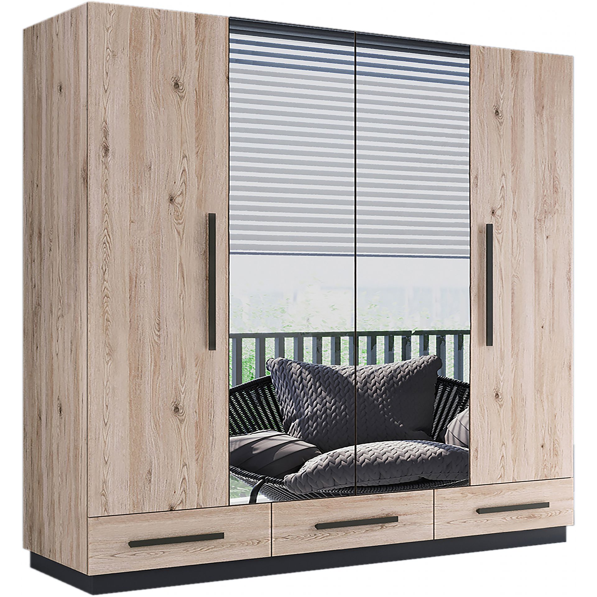 Szafa Przesuwna 203 z Lustrem C2A Skąpski Meble Dąb Artisan, Dąb Artisan