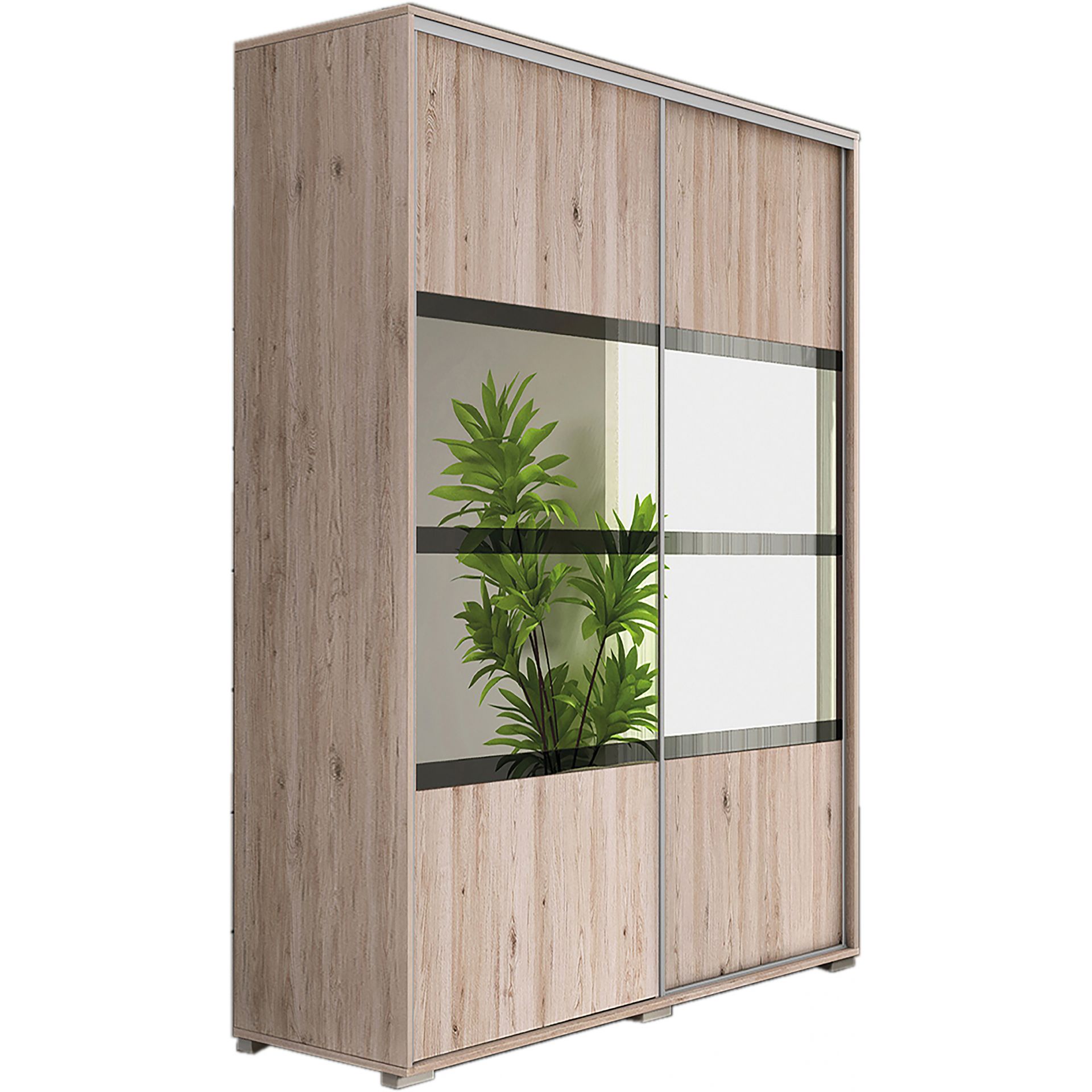 Szafa Przesuwna 125 z Lustrem A9 Skąpski Meble Craft Złoty, Craft Złoty, 245 Cm, Czarny