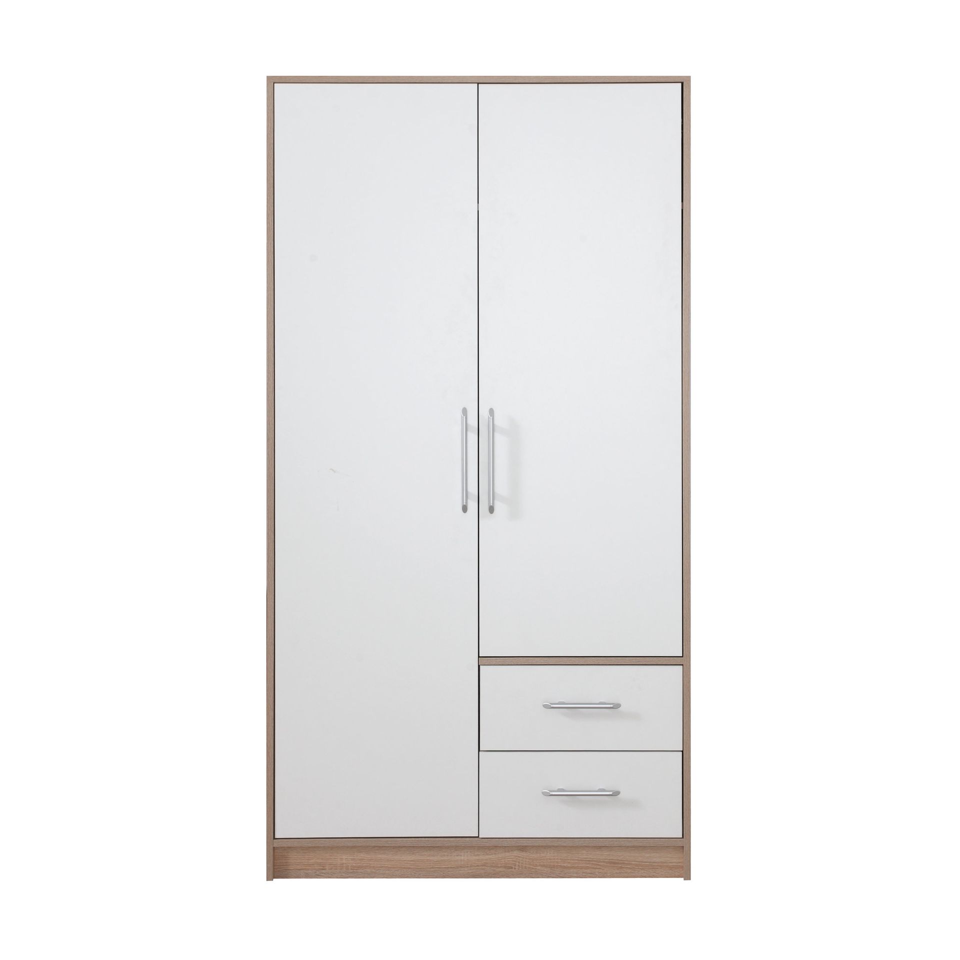Szafa 2D Biała SR3 Smart Meblar Biały Lux, Dąb Sonoma