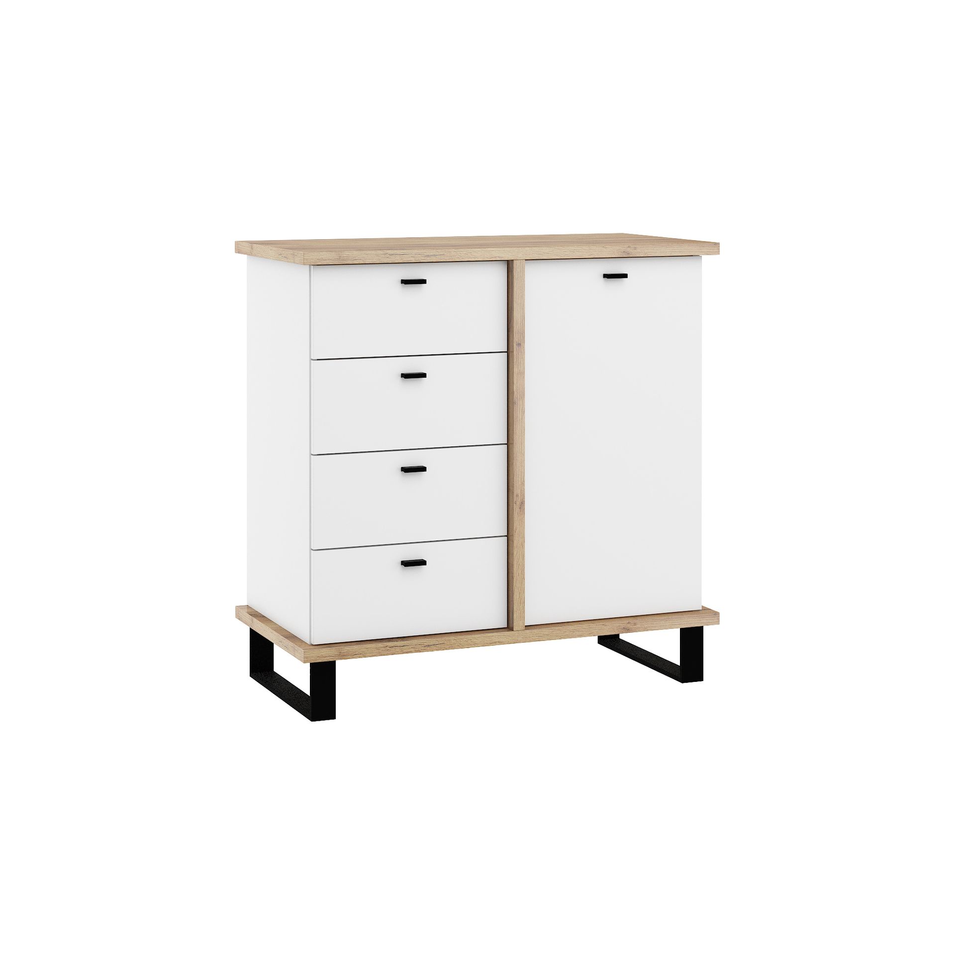 Komoda 1D4S CRO-04 Cross MebloCross Craft Złoty / Biały Mat