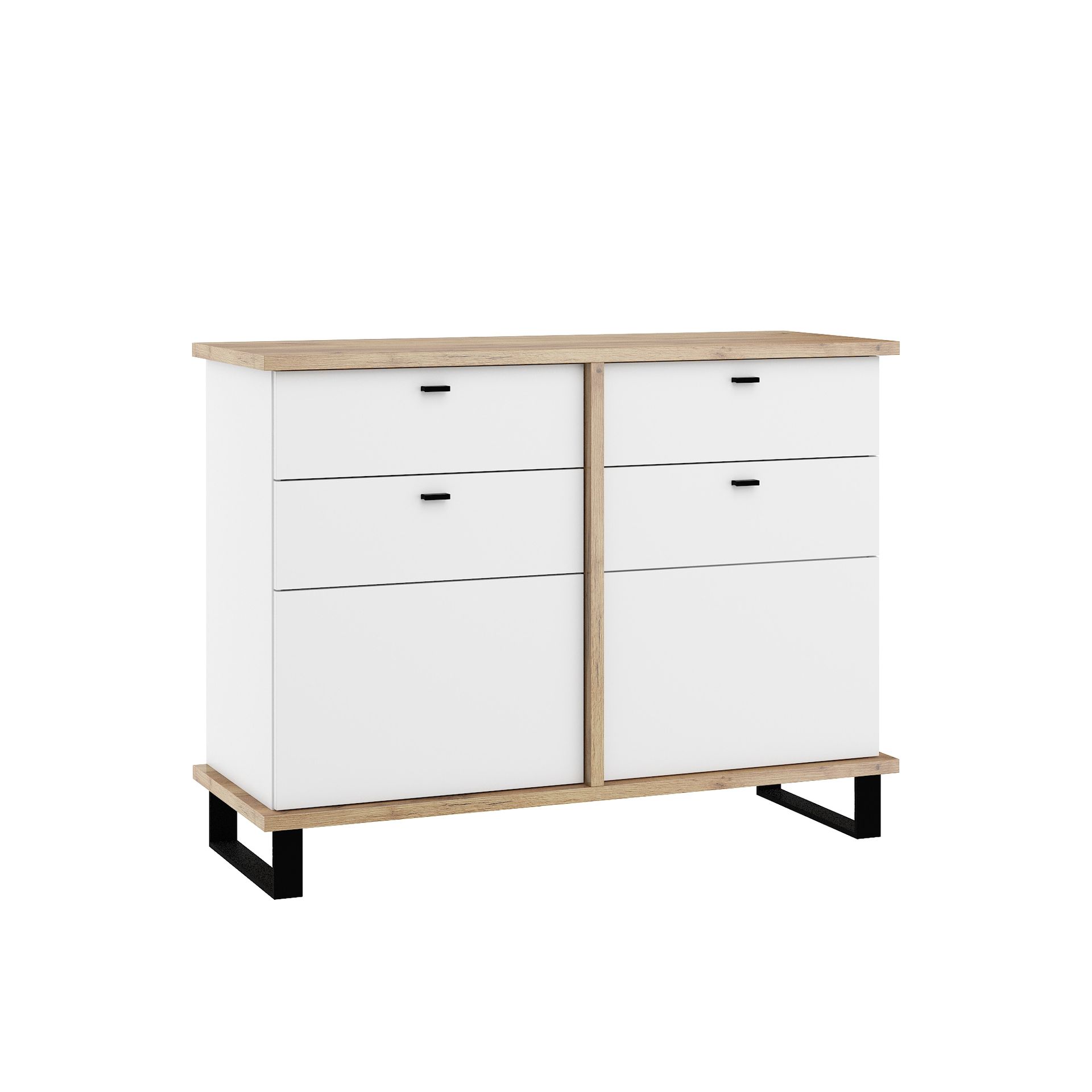 Komoda 2D2S CRO-06 Cross MebloCross Czarny Mat / Biały Mat