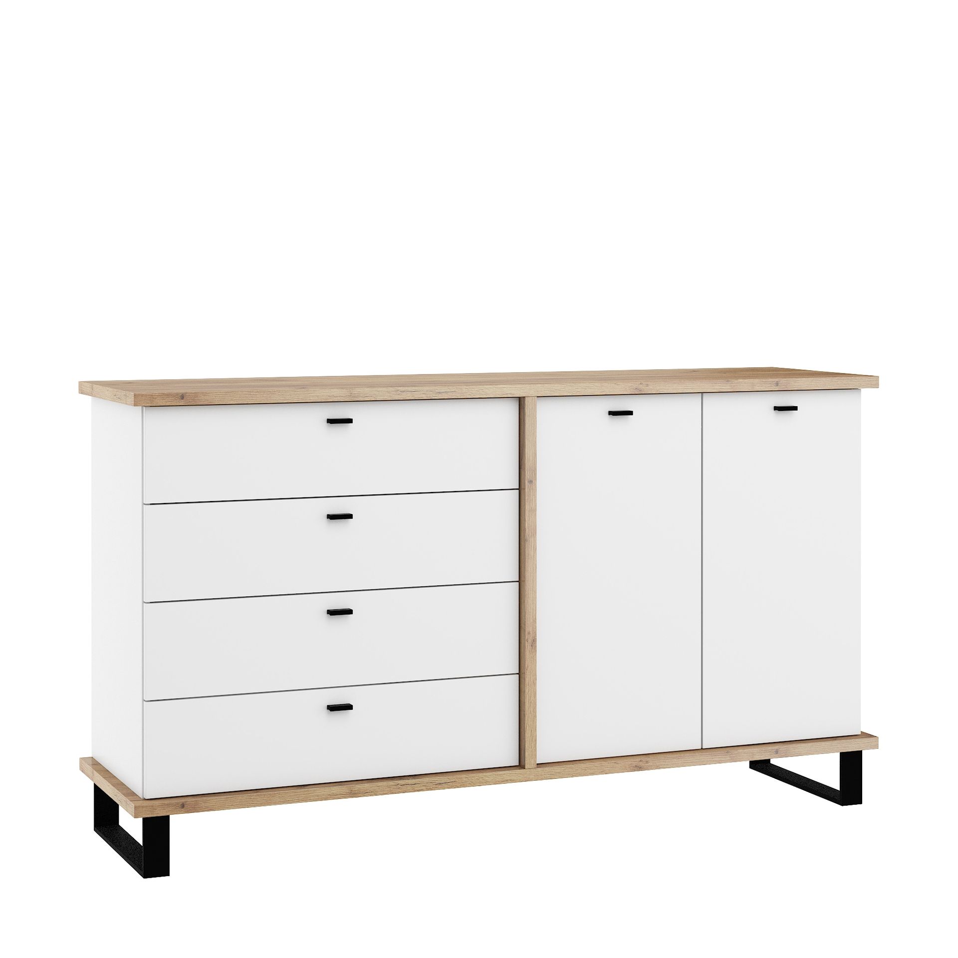 Komoda 2D4S CRO-07 Cross MebloCross Craft Złoty / Biały Mat