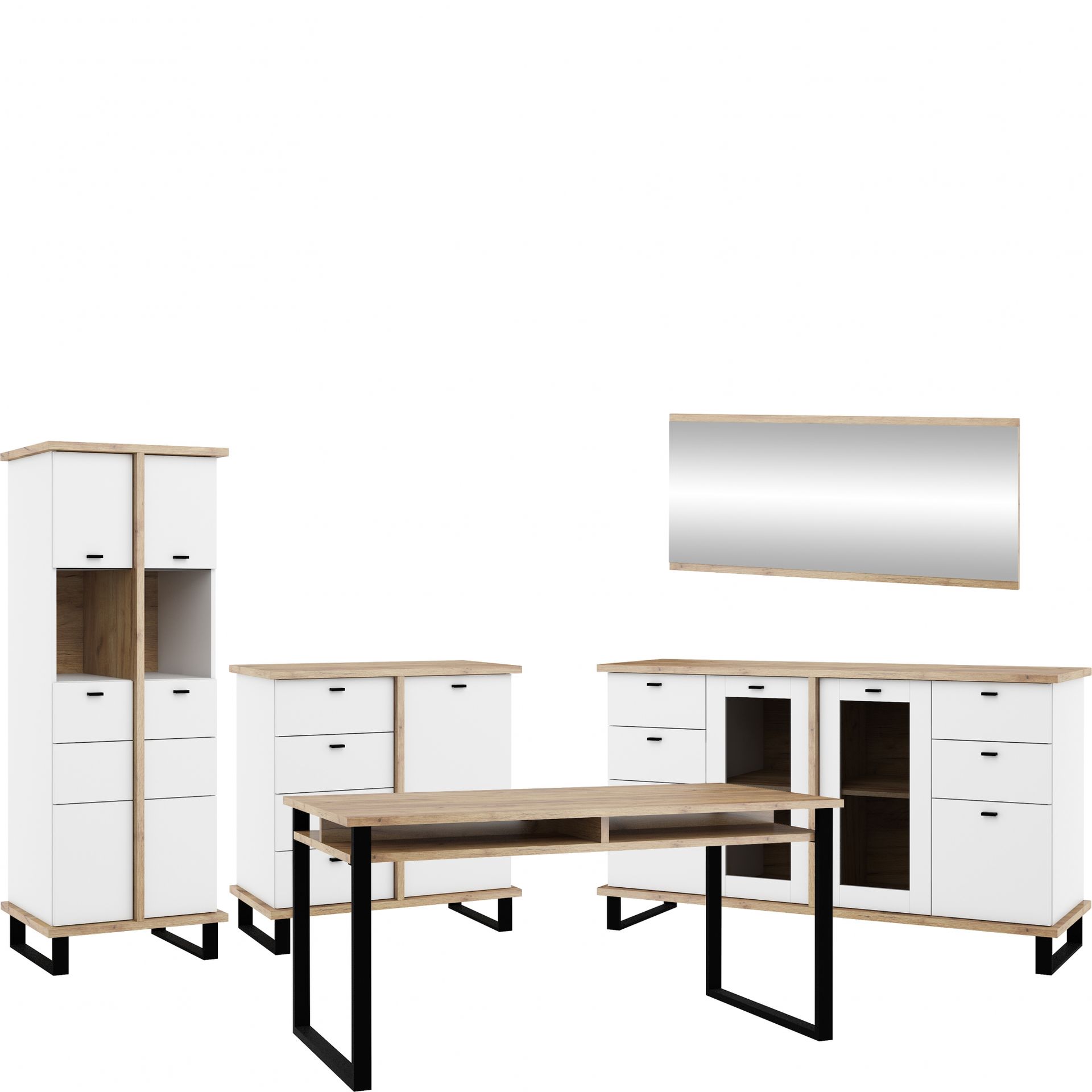 Zestaw Mebli do Jadalni 7 Cross MebloCross Sonoma Jasna / Biały Mat