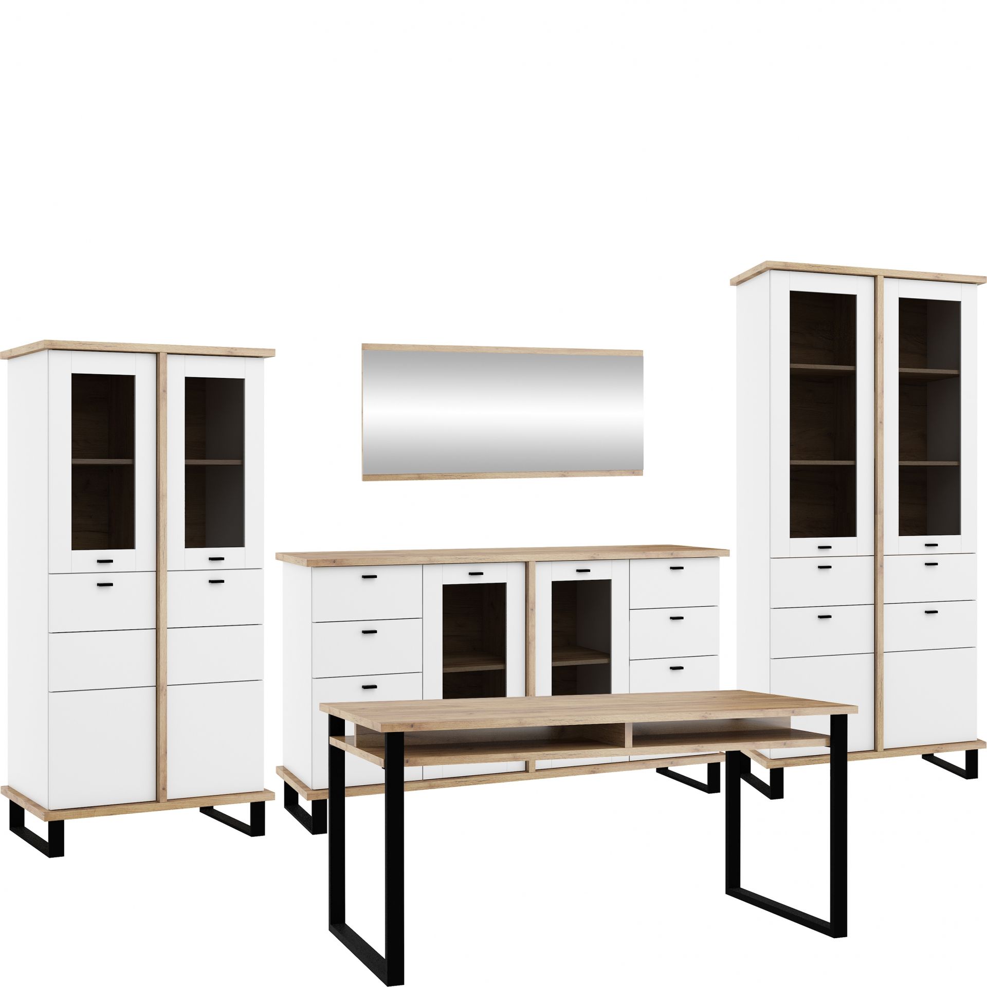 Zestaw Mebli do Jadalni 8 Cross MebloCross Czarny Mat / Biały Mat