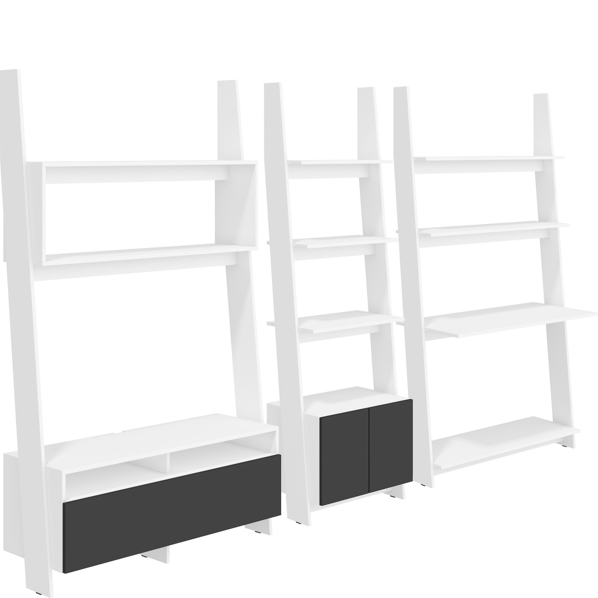 Meblościanka 3 Rack MebloCross Sonoma Jasna / Biały Połysk