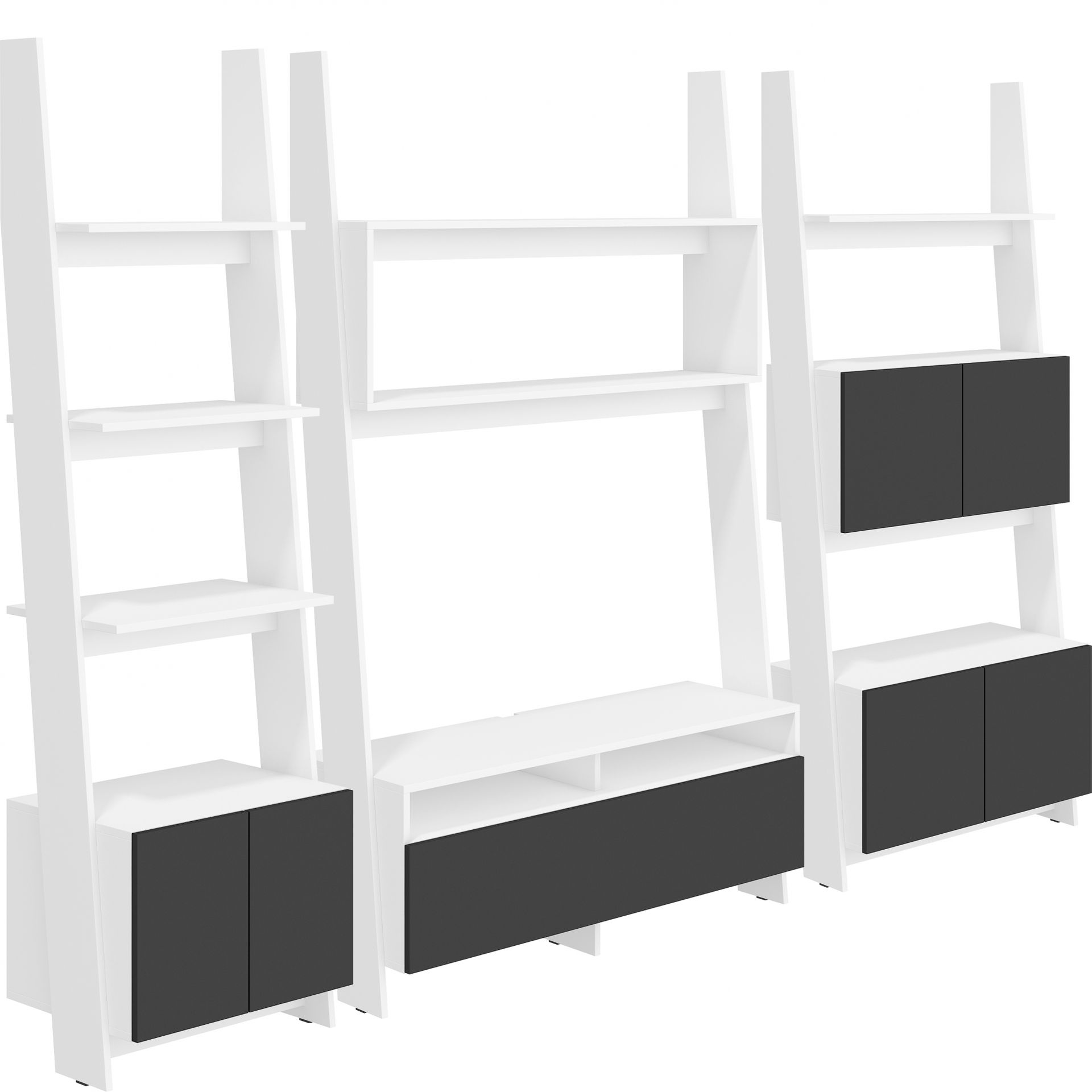 Meblościanka 1 Rack MebloCross Sonoma Jasna / Biały Połysk