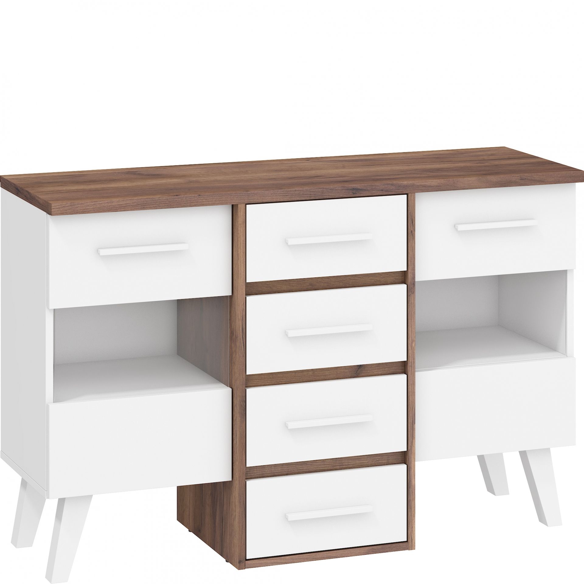 Komoda 4SW NOR-05 Nordis MebloCross Czarny Mat / Biały Mat