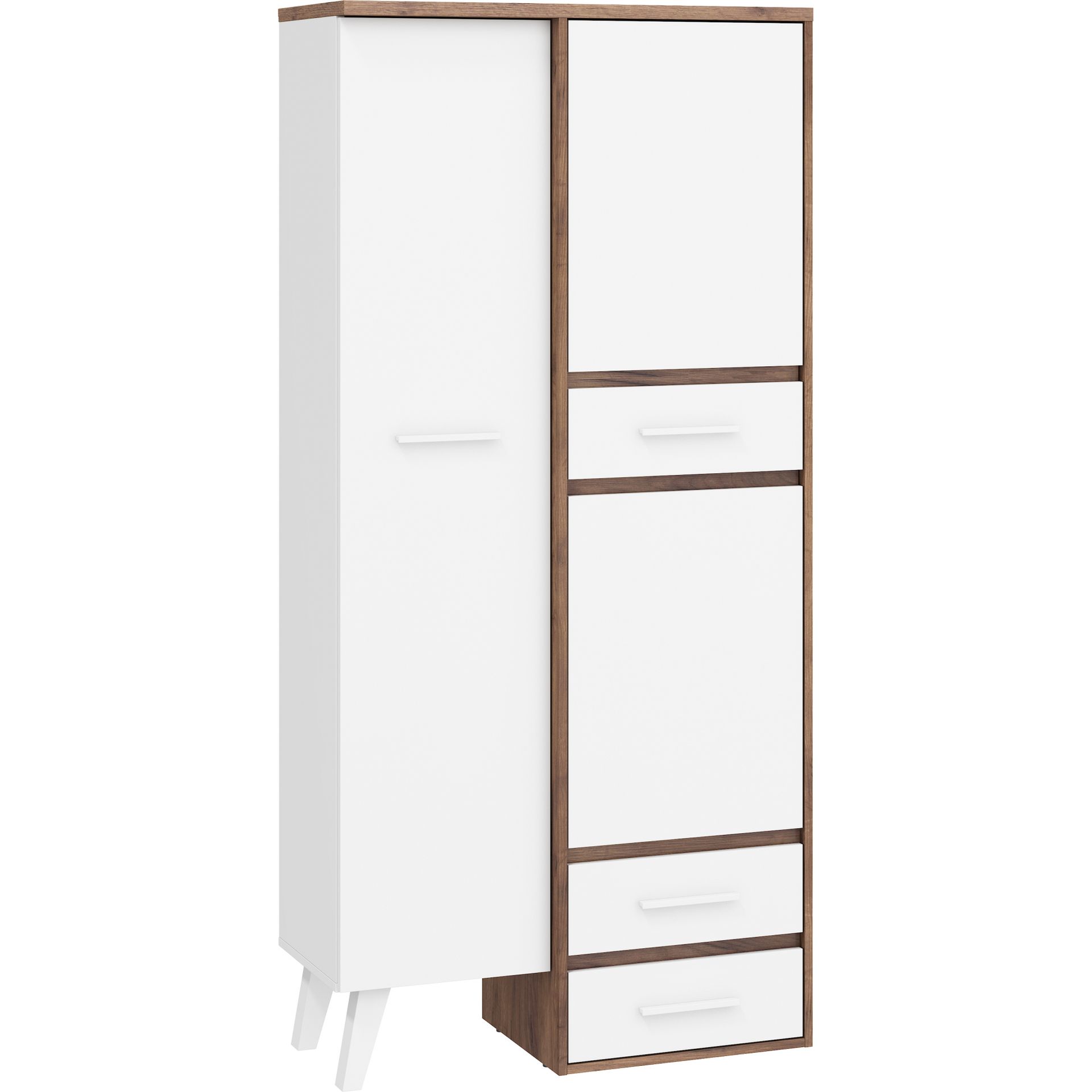 Szafa 2D2S NOR-15 Nordis MebloCross Czarny Mat / Biały Mat