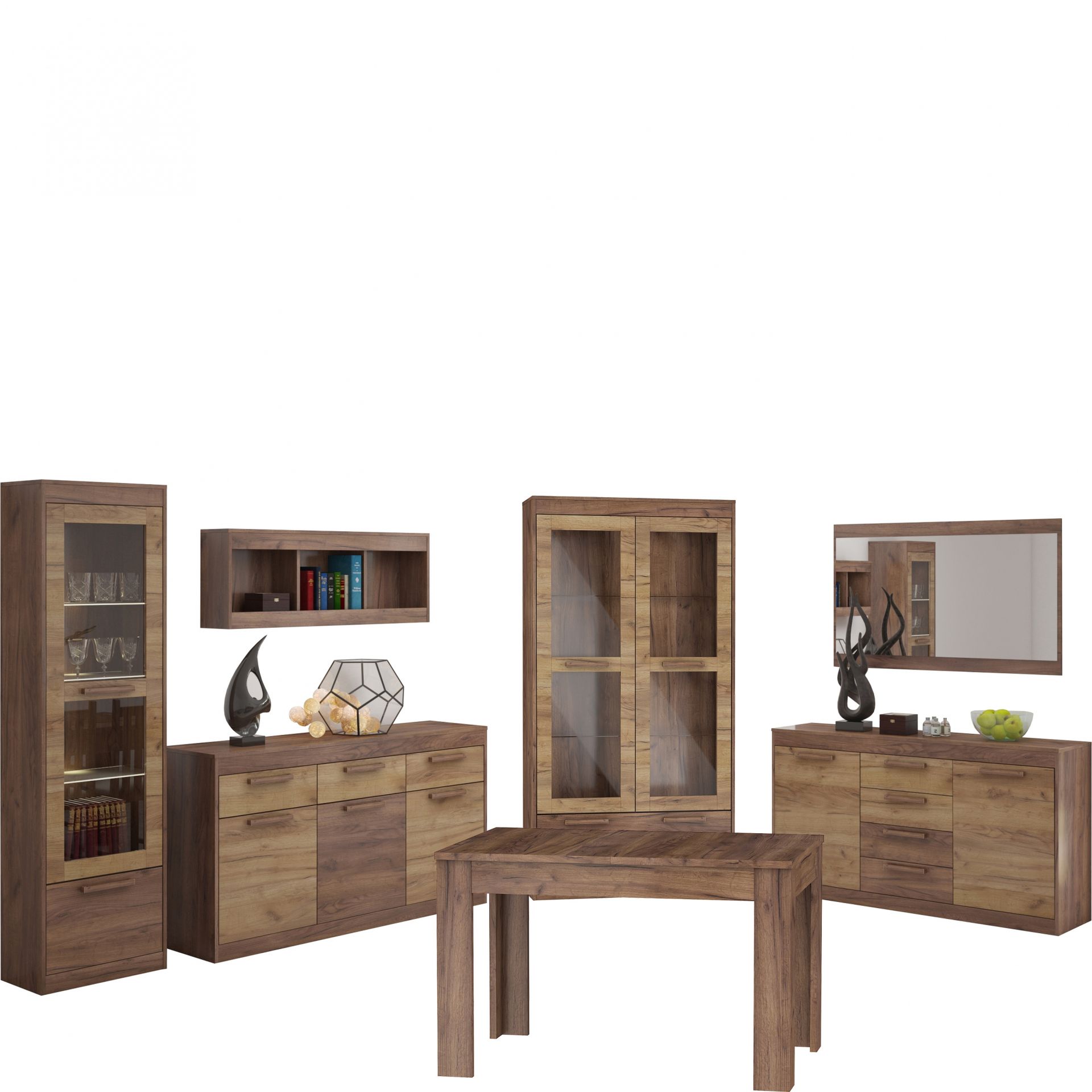 Zestaw Mebli do Jadalni 10 Maximus MebloCross Dąb Artisan / Biały Połysk
