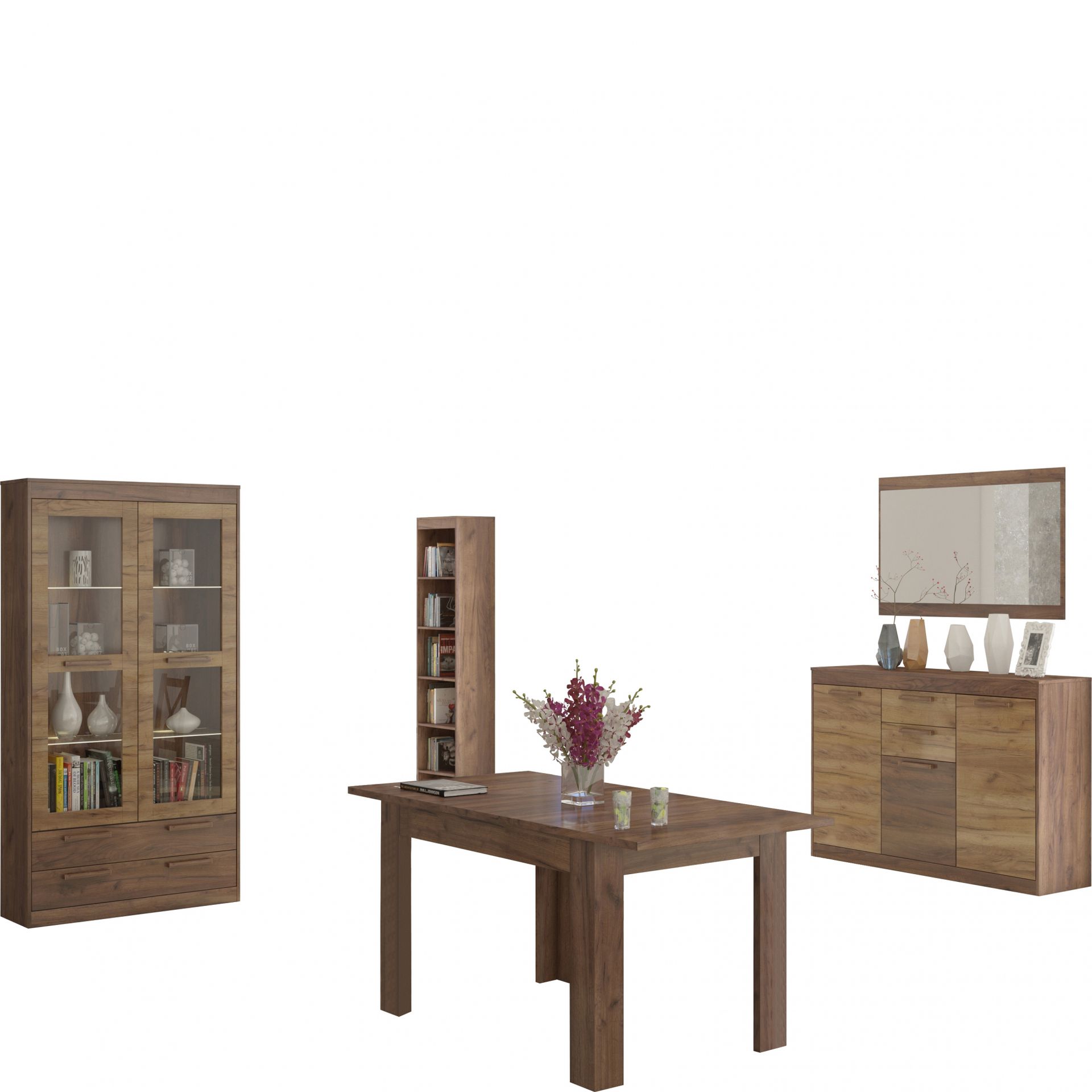 Zestaw Mebli do Jadalni 11 Maximus MebloCross Dąb Artisan / Biały Połysk