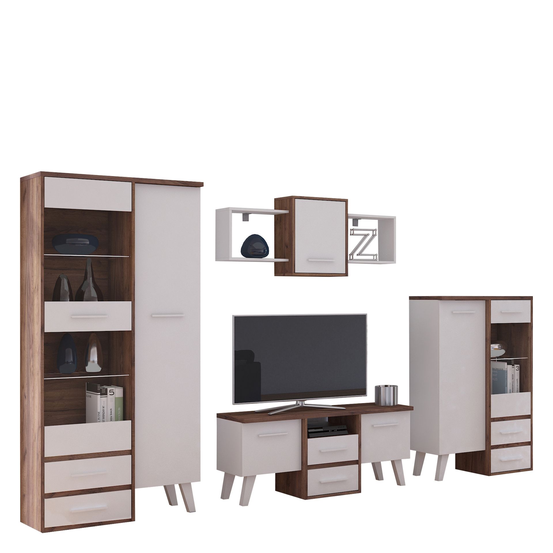 Meblościanka 1 Nordis MebloCross Dąb Artisan / Biały Mat