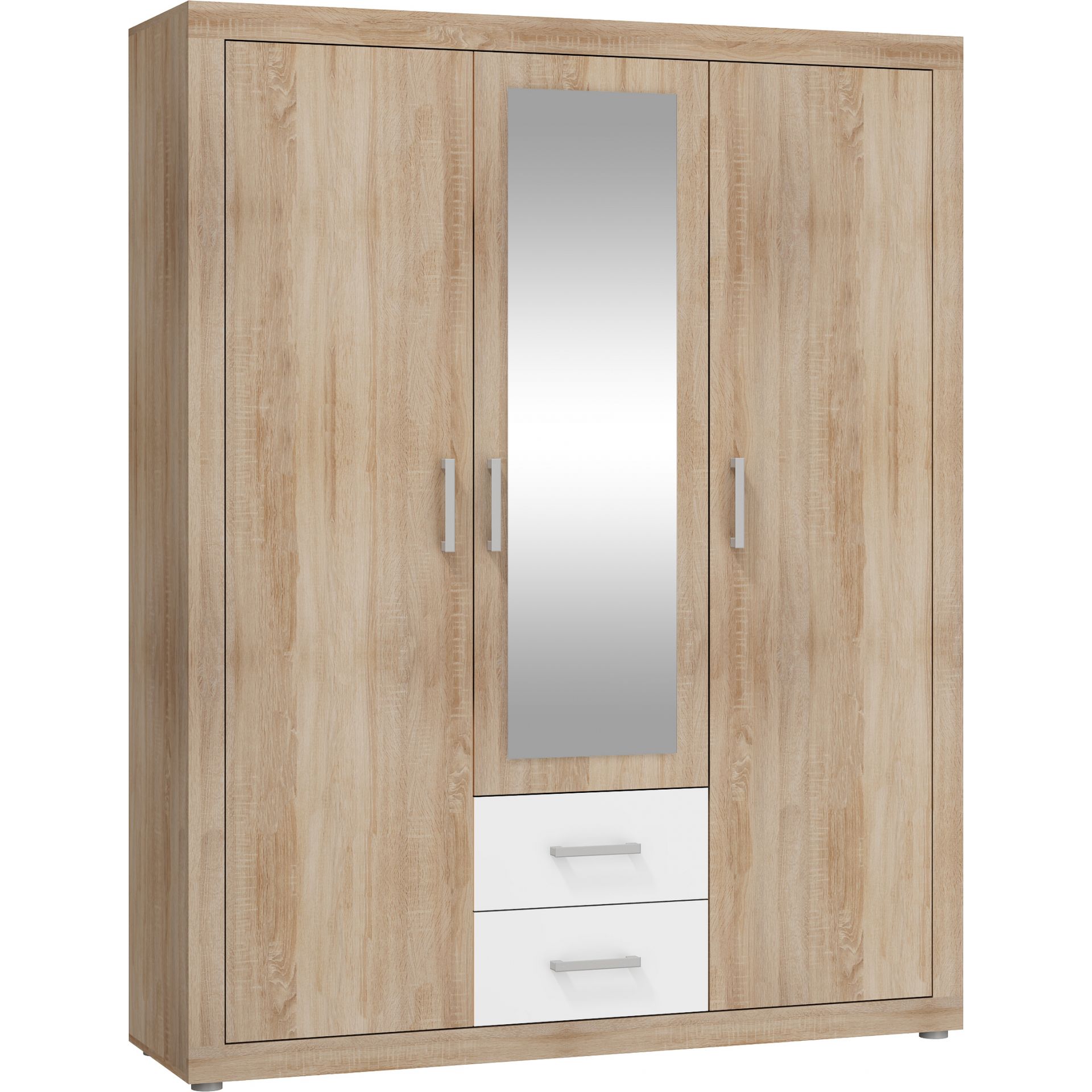 Garderoba 3D VIK-07 Viki MebloCross Sonoma Jasna / Biały Połysk