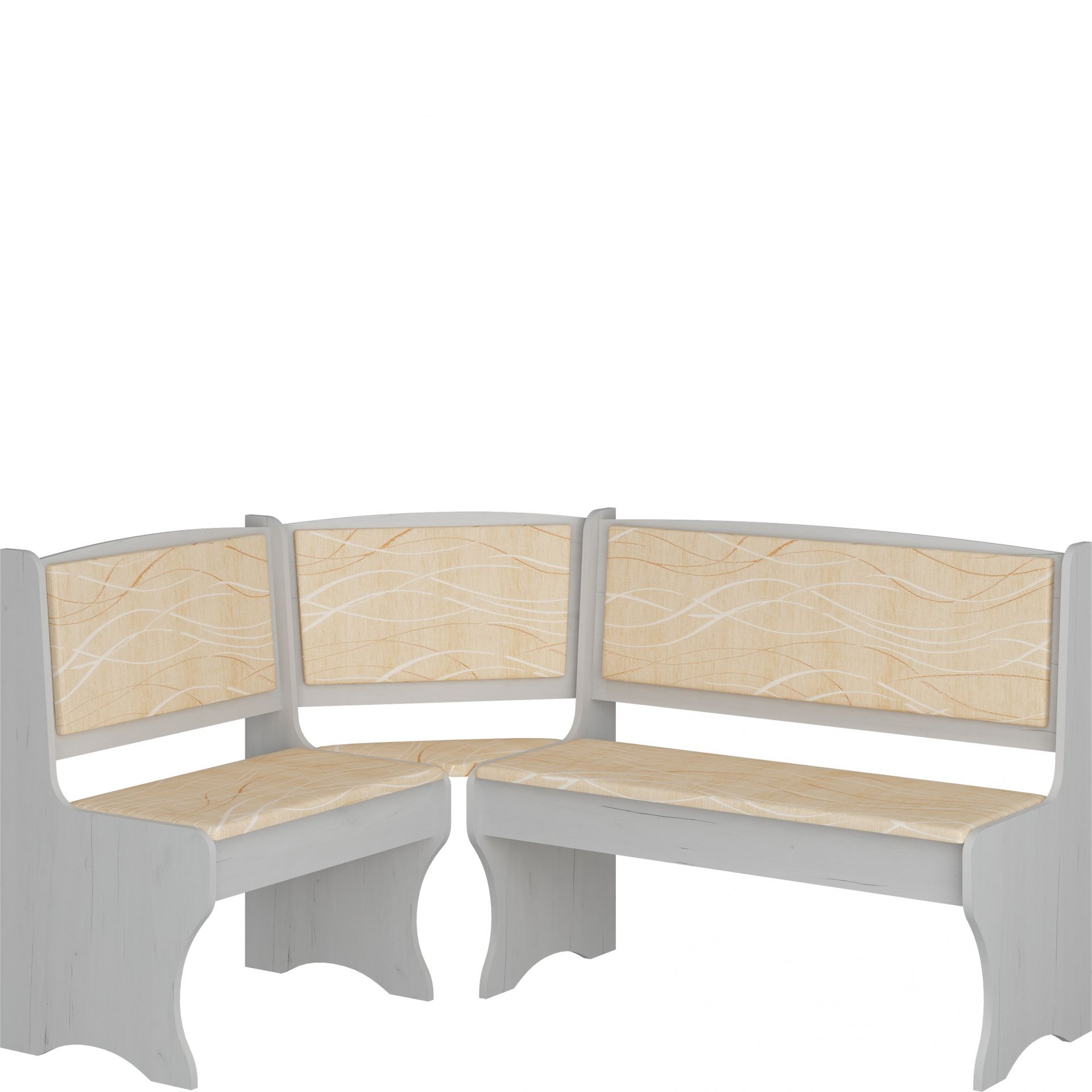 Kanapa Kuchenna Narożna ZKU-01 Zestaw Kuchenny MebloCross Craft Biały, Tkanina Monaco