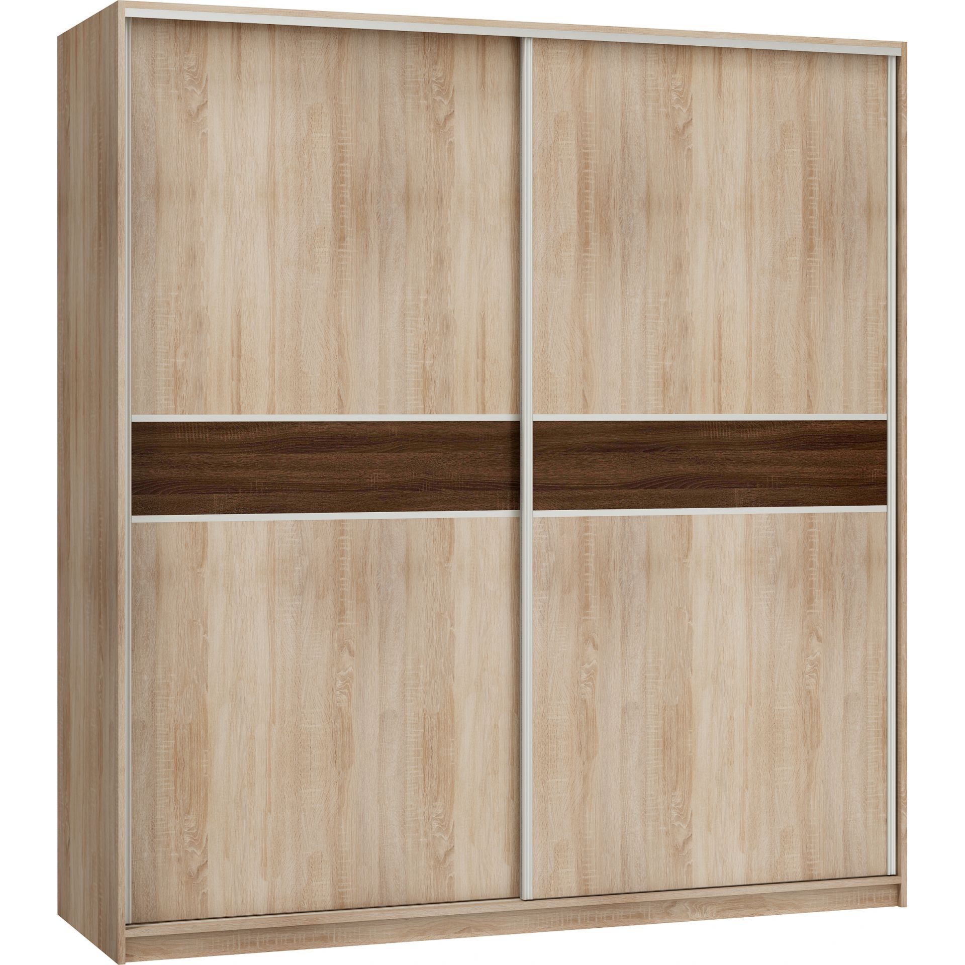 Szafa Puerto 200 MebloCross Sonoma Jasna / Sonoma Jasna / Biały Mat, Wnętrze Szafy Typ A