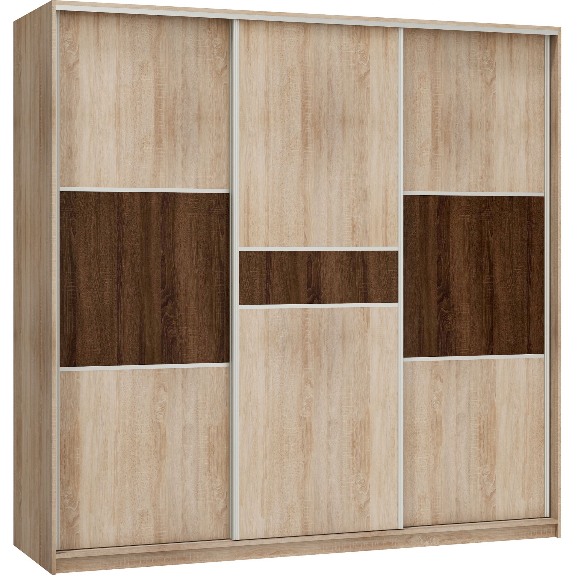 Szafa Rico 220 MebloCross Sonoma Jasna / Sonoma Jasna / Biały Mat, Wnętrze Szafy Typ C