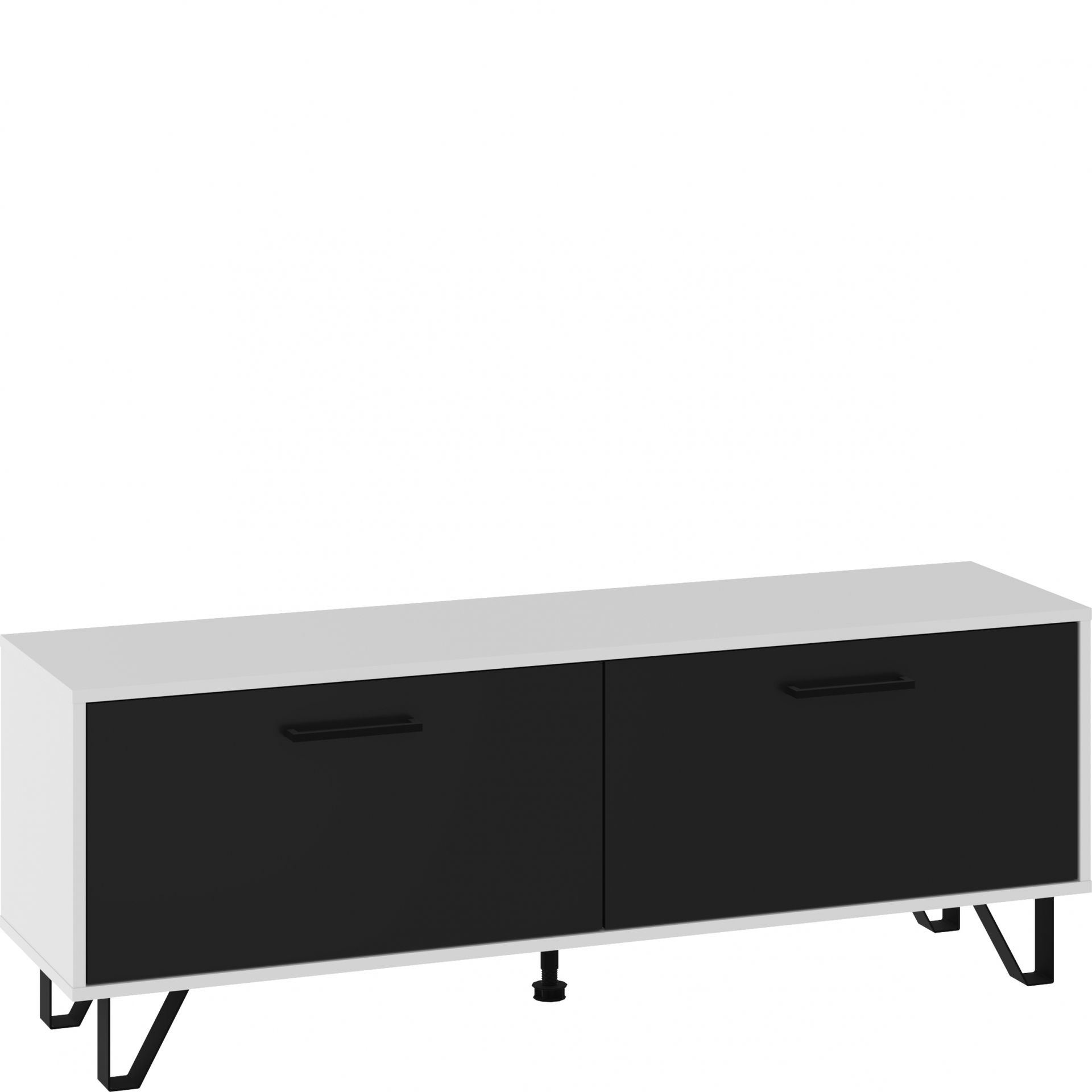 Szafka RTV 140 BOS-12 Boss MebloCross Biały Mat / Czarny Połysk