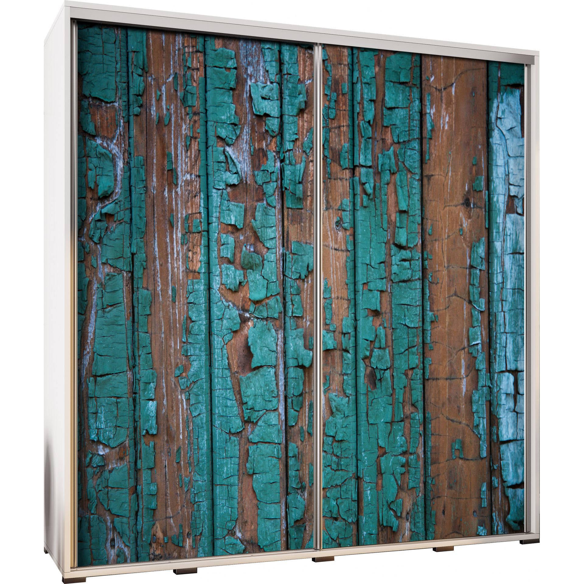 Szafa 205 z Grafiką Stare Drewno Penelopa Maridex Biały Mat