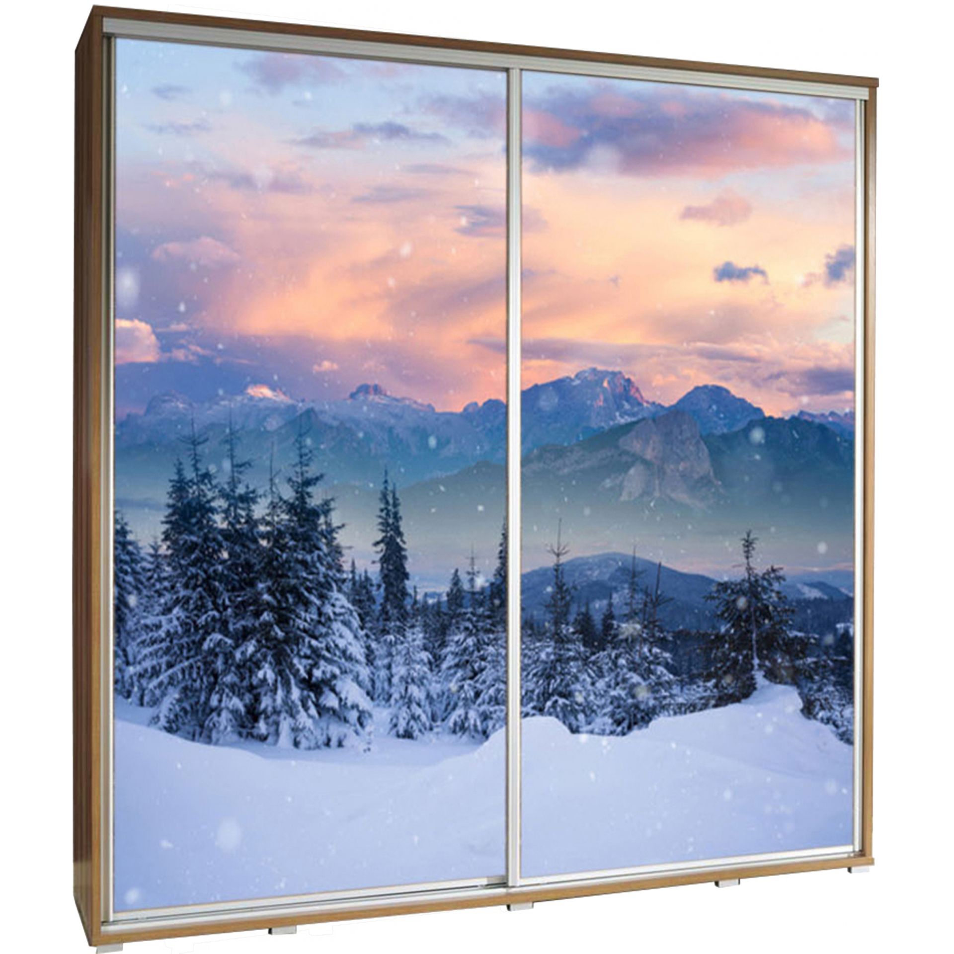 Szafa 205 z Grafiką Zima 1 Penelopa Maridex Biały Mat