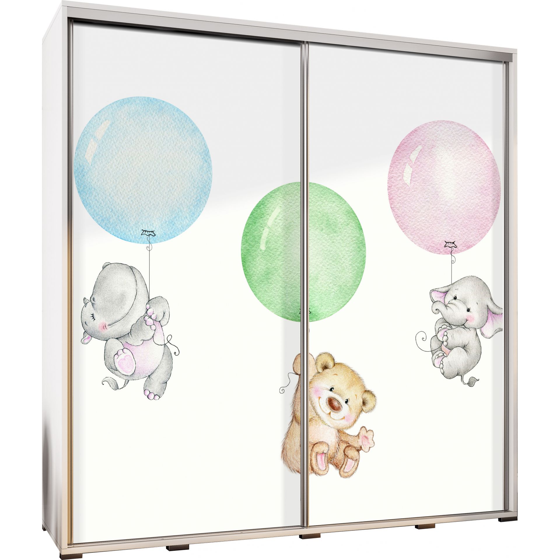 Szafa 205 z Grafiką Balony 2 Penelopa Maridex Biały Mat