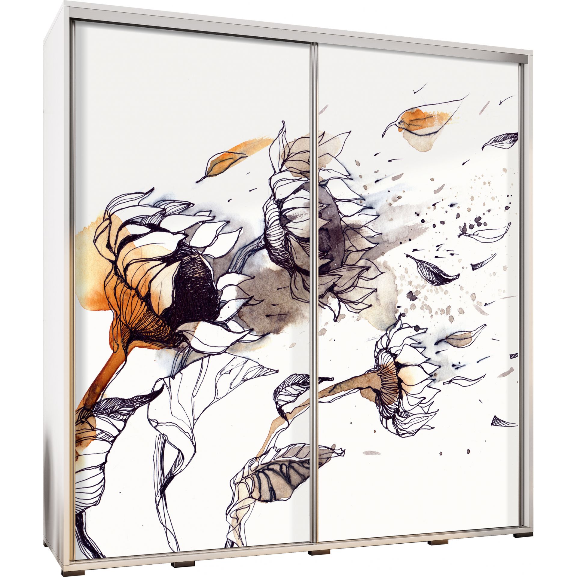 Szafa 205 z Grafiką Słoneczniki Penelopa Maridex Biały Mat