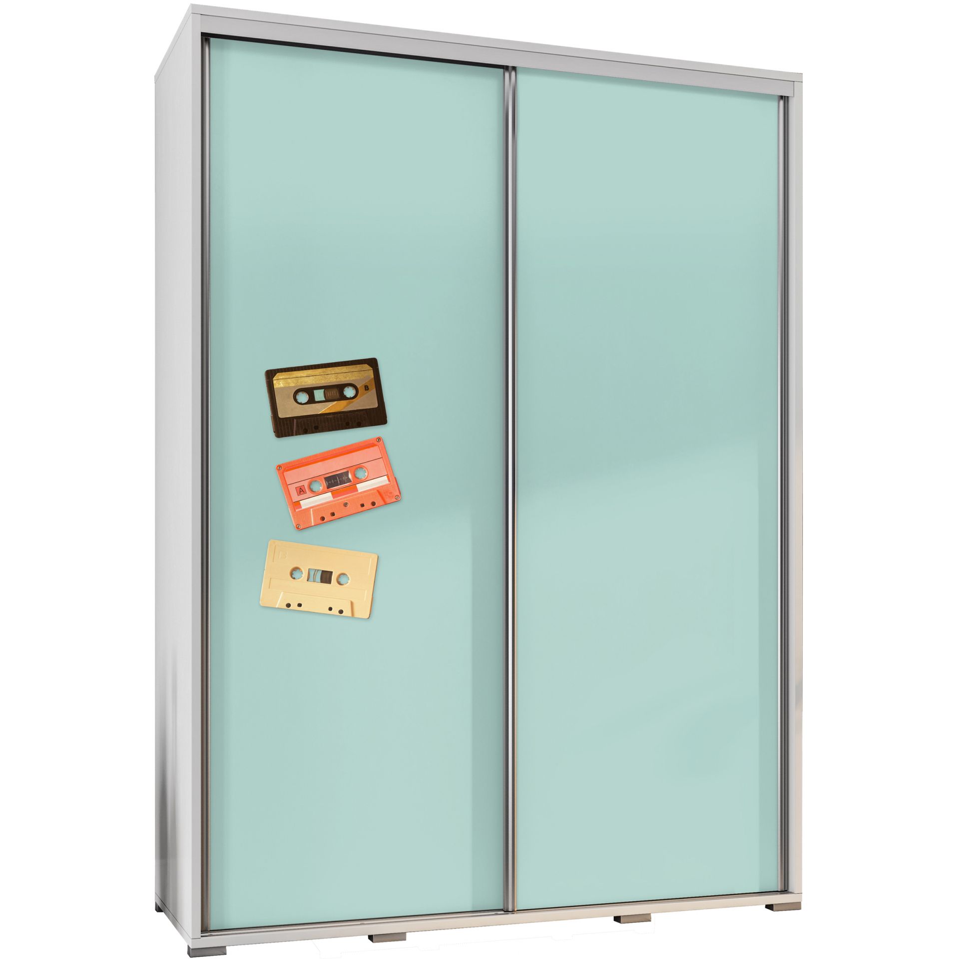 Szafa 155 z Grafiką Kasety Penelopa Maridex Biały Mat