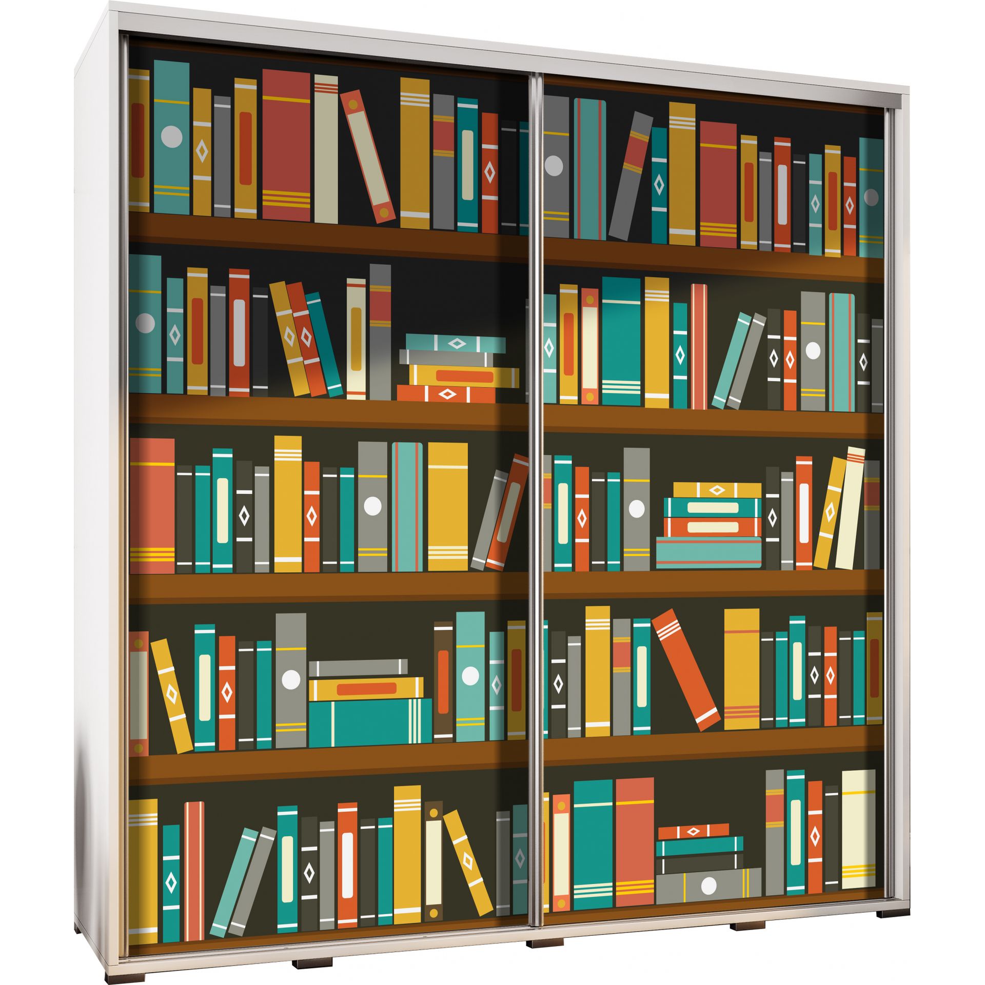 Szafa 205 z Grafiką Biblioteka Penelopa Maridex Biały Mat