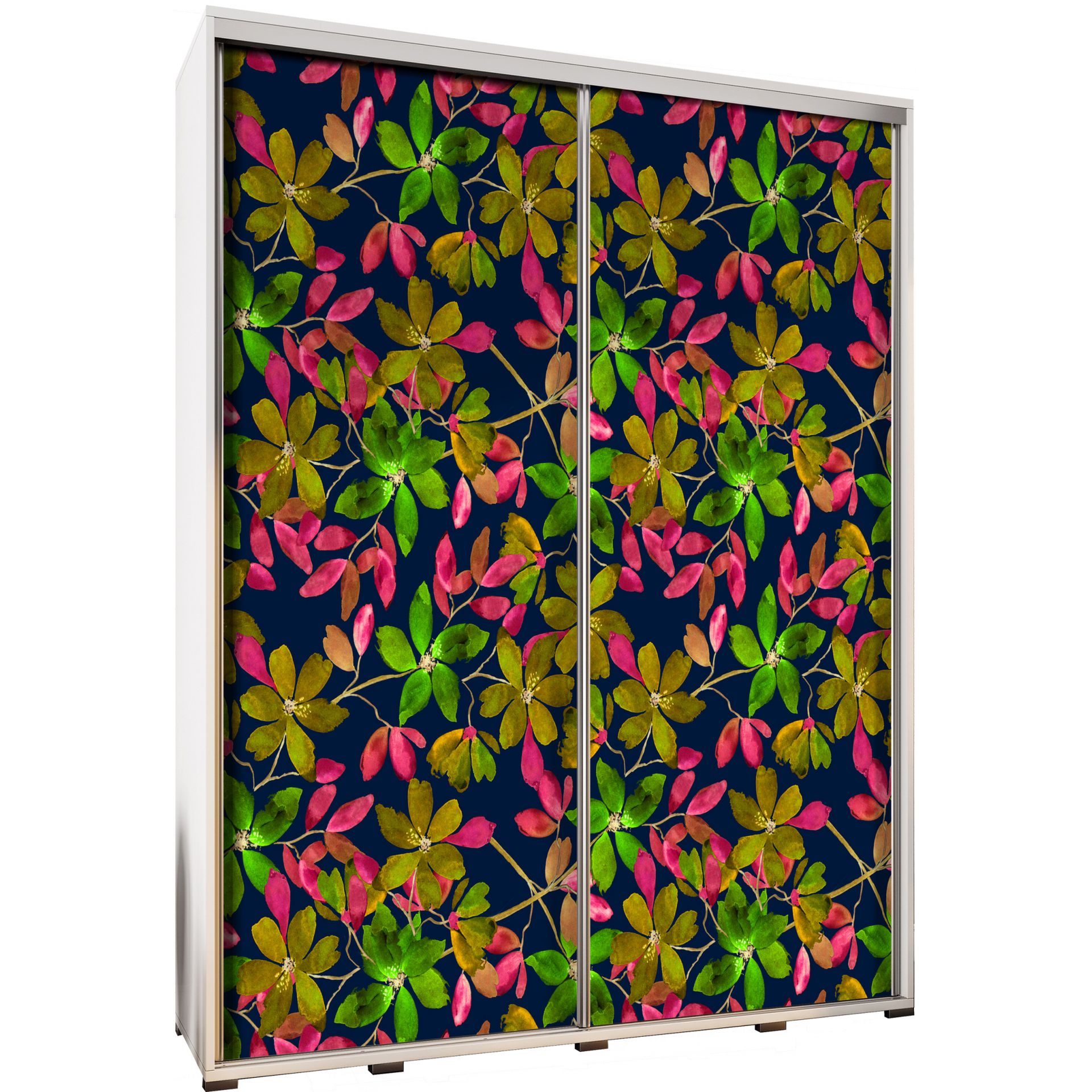 Szafa 155 z Grafiką Kwiaty 4 Penelopa Maridex Biały Mat