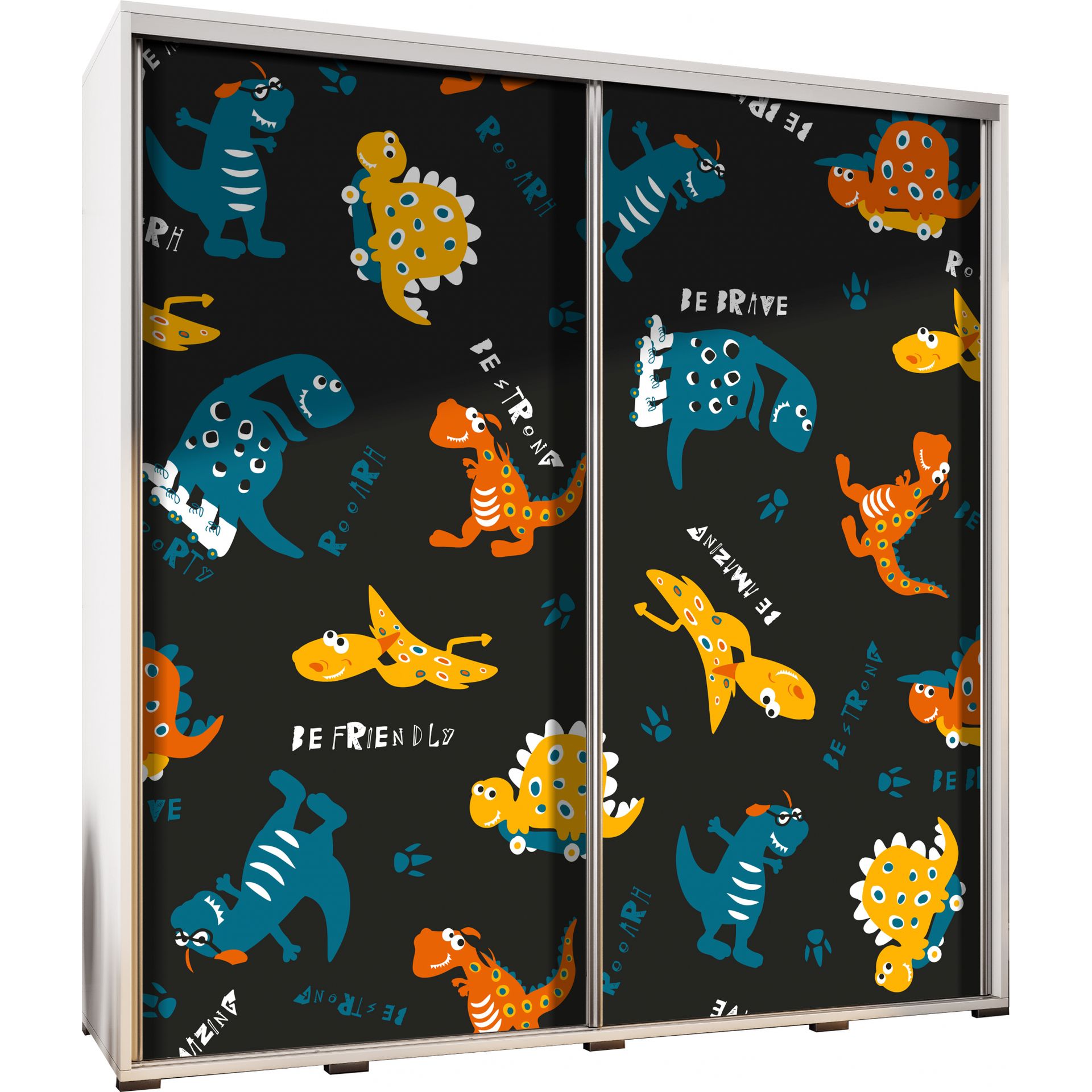 Szafa 205 z Grafiką Dino 1 Penelopa Maridex Biały Mat