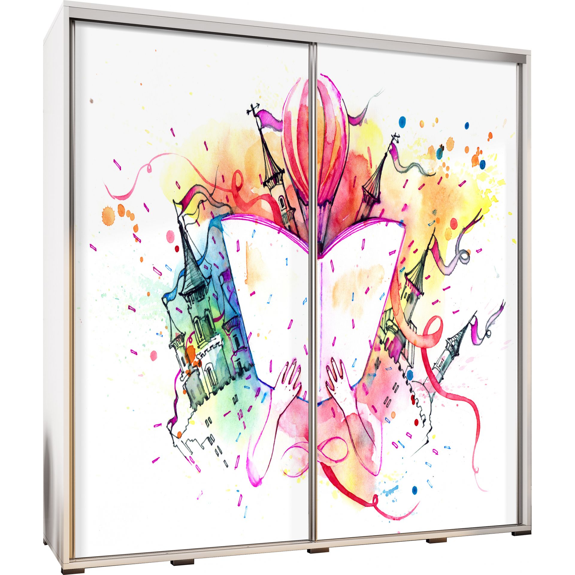 Szafa 205 z Grafiką Fairytale Penelopa Maridex Biały Mat