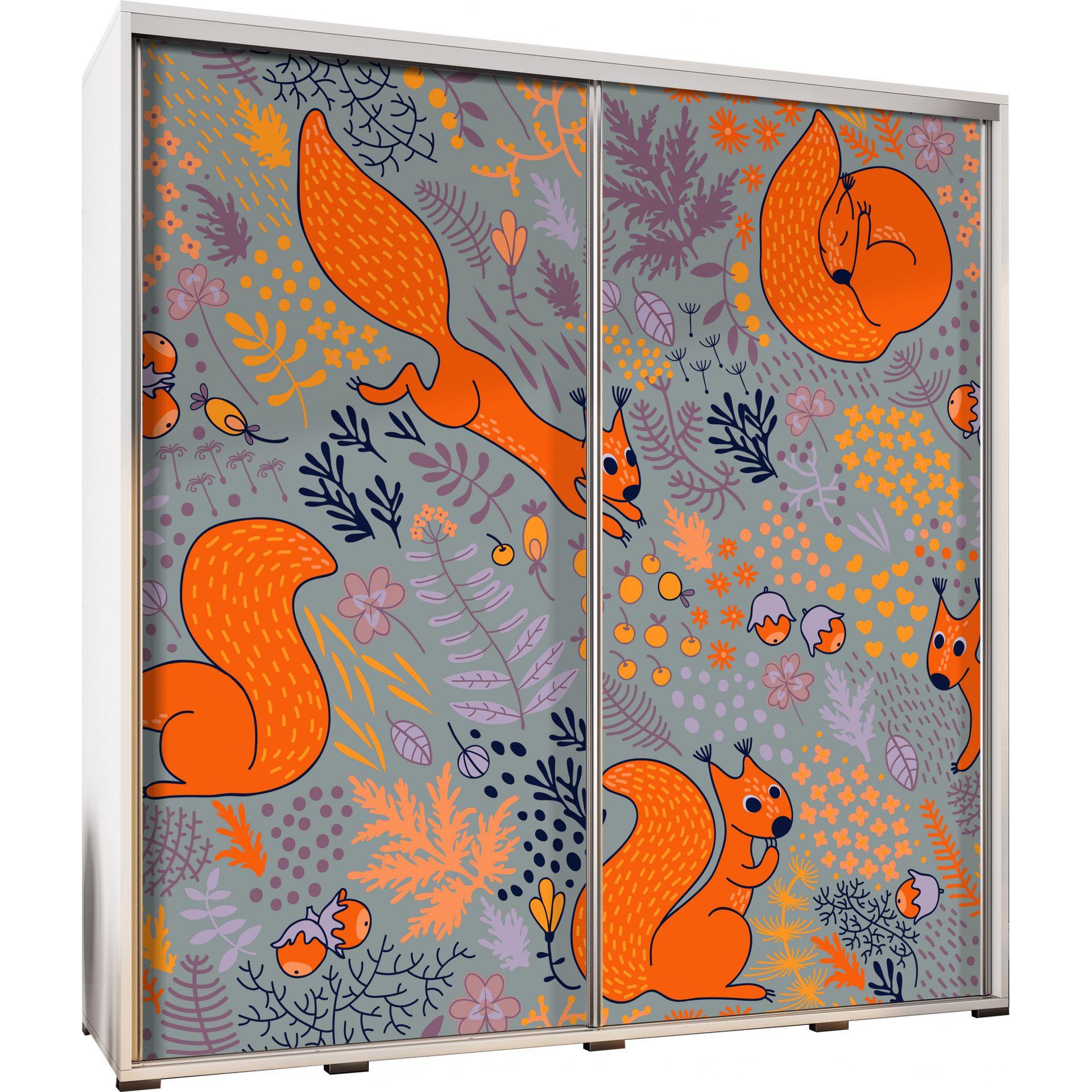 Szafa 205 z Grafiką Wiewiórki Penelopa Maridex Biały Mat