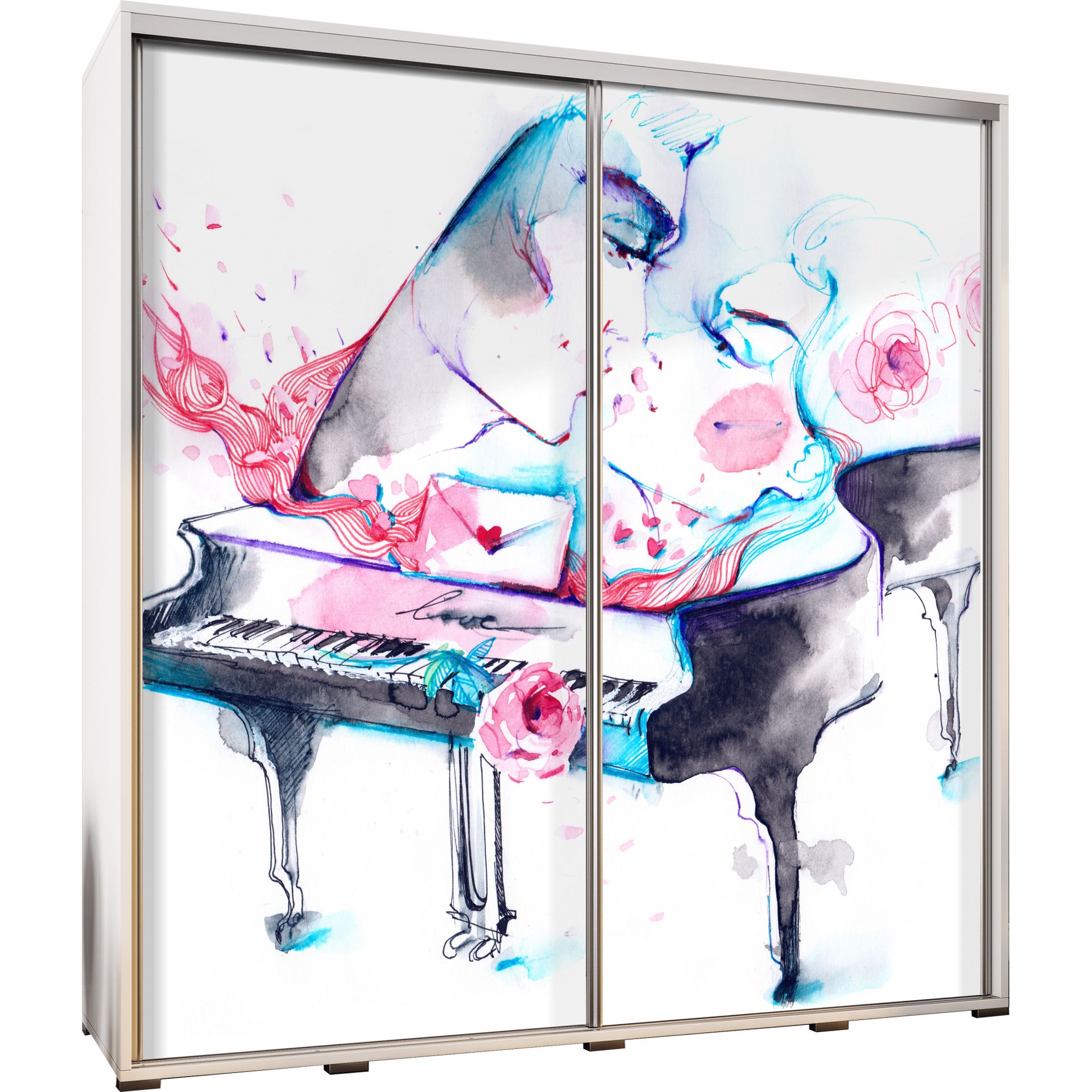 Szafa 205 z Grafiką Fortepian 2 Penelopa Maridex Dąb Artisan