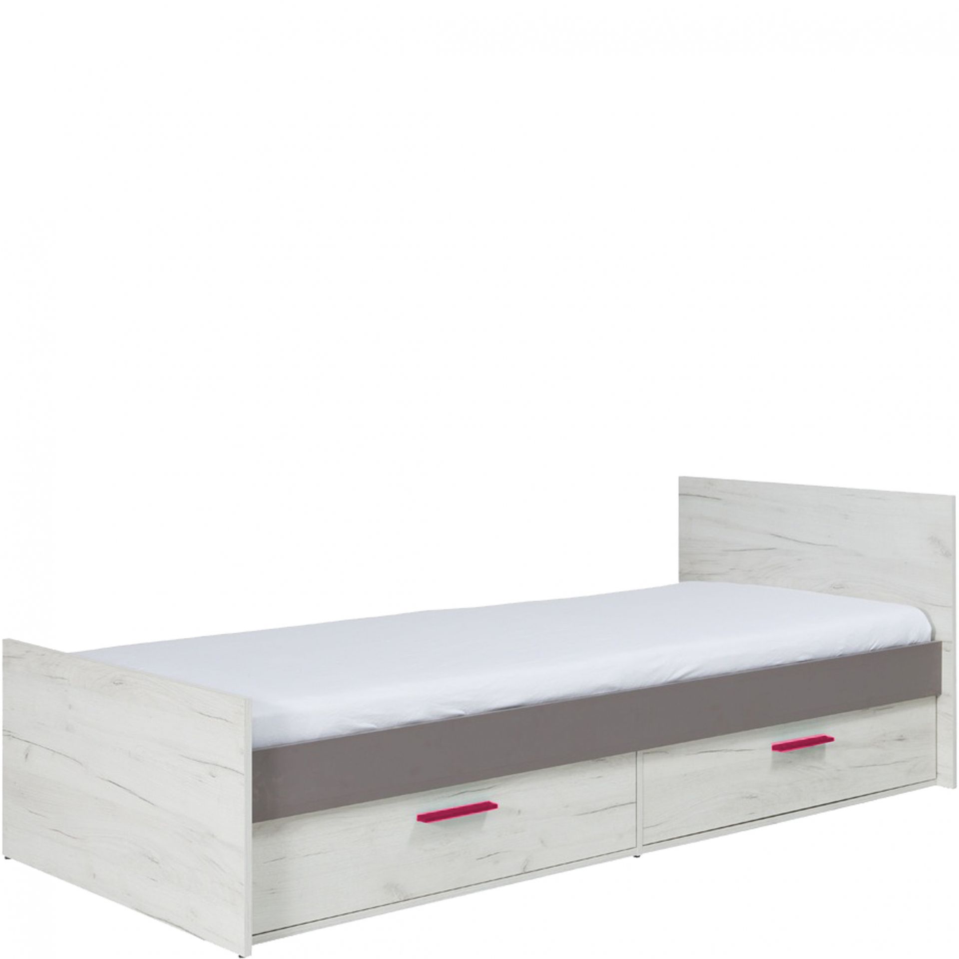 Łóżko 80 x 200 z Szufladami R05 Rest Maridex Popiel, Dąb Craft Biały Kolor 01