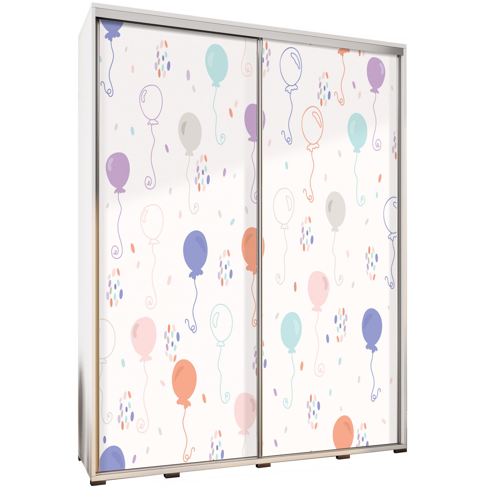 Szafa 155 z Grafiką Balony 1 Penelopa Maridex Biały Mat